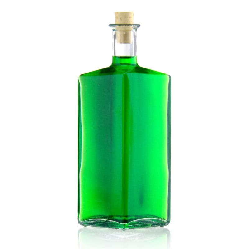 500 ml butelka szklana 'Riva', w kształcie rombu, zamknięcie: korek