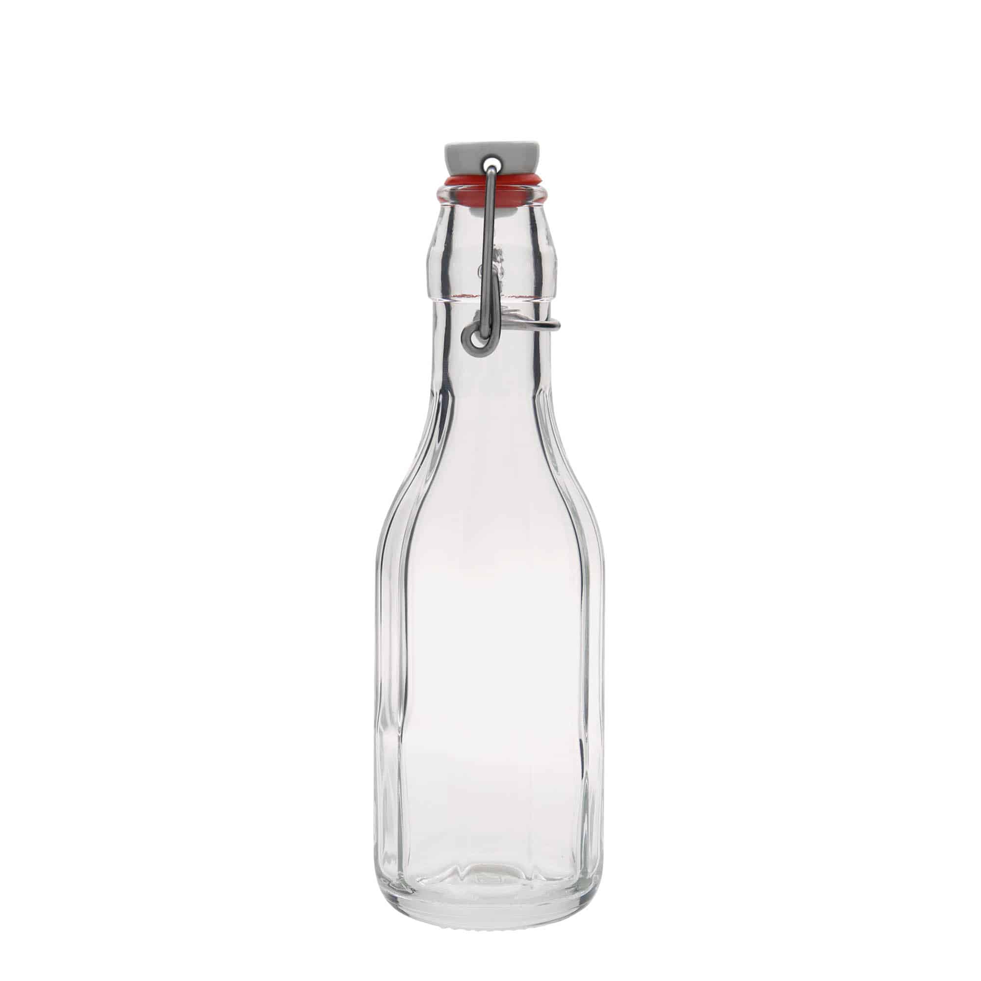 250 ml butelka szklana 'Bravo', dziesięciokątna, zamknięcie: Zamknięcie pałąkowe