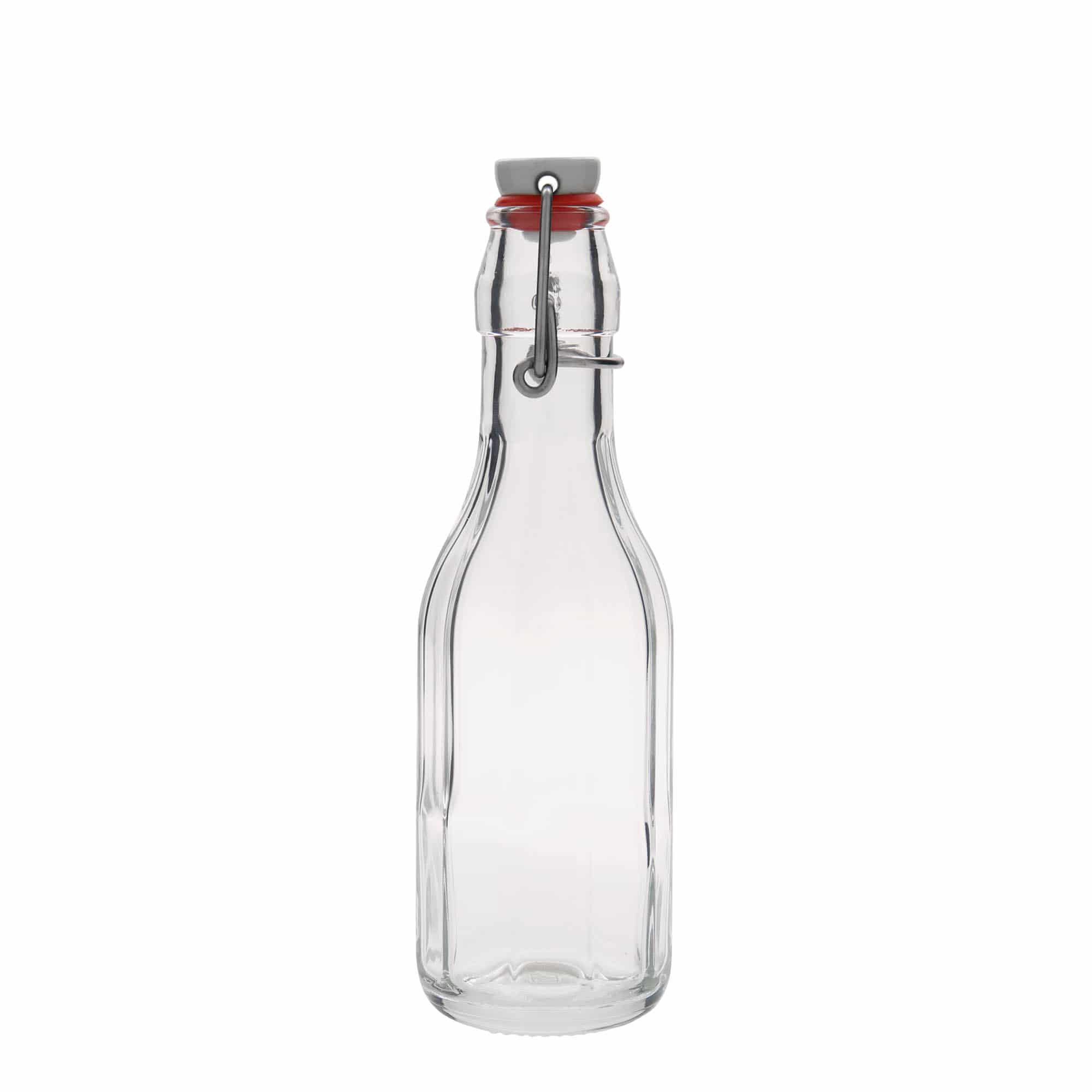 250 ml butelka szklana 'Bravo', dziesięciokątna, otwór: zamknięcie na klamrę