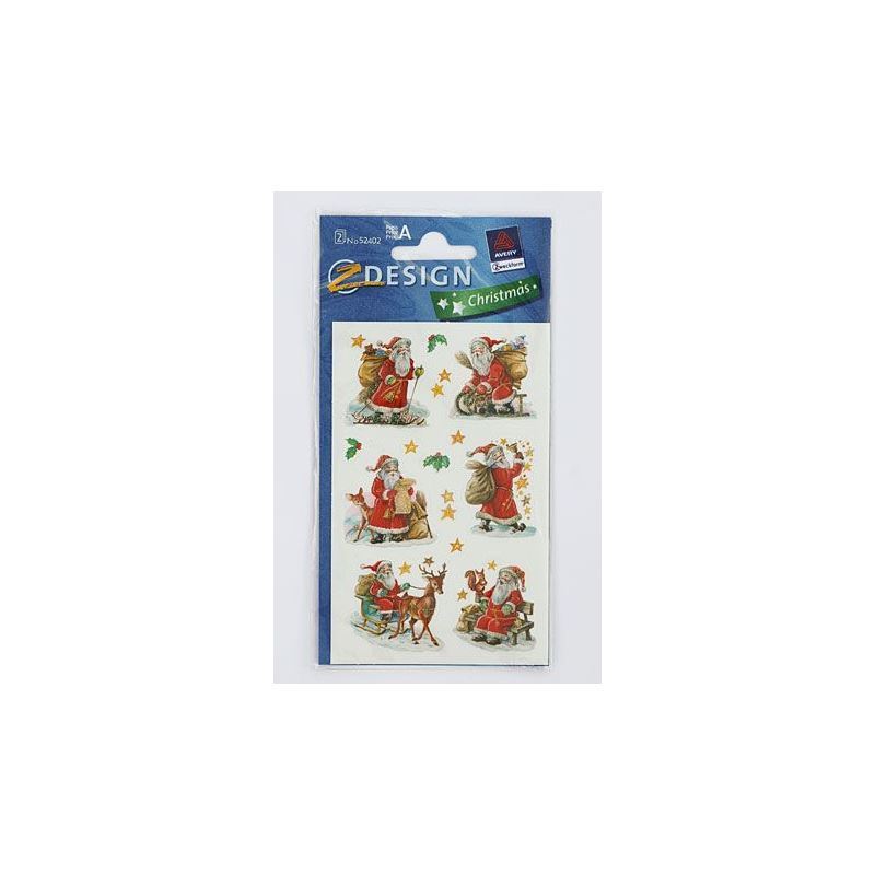 Naklejki Zweckform „Mikołaje”, papier, wielokolorowe Naklejki Zweckform „Mikołaje”, papier, wielokolorowe