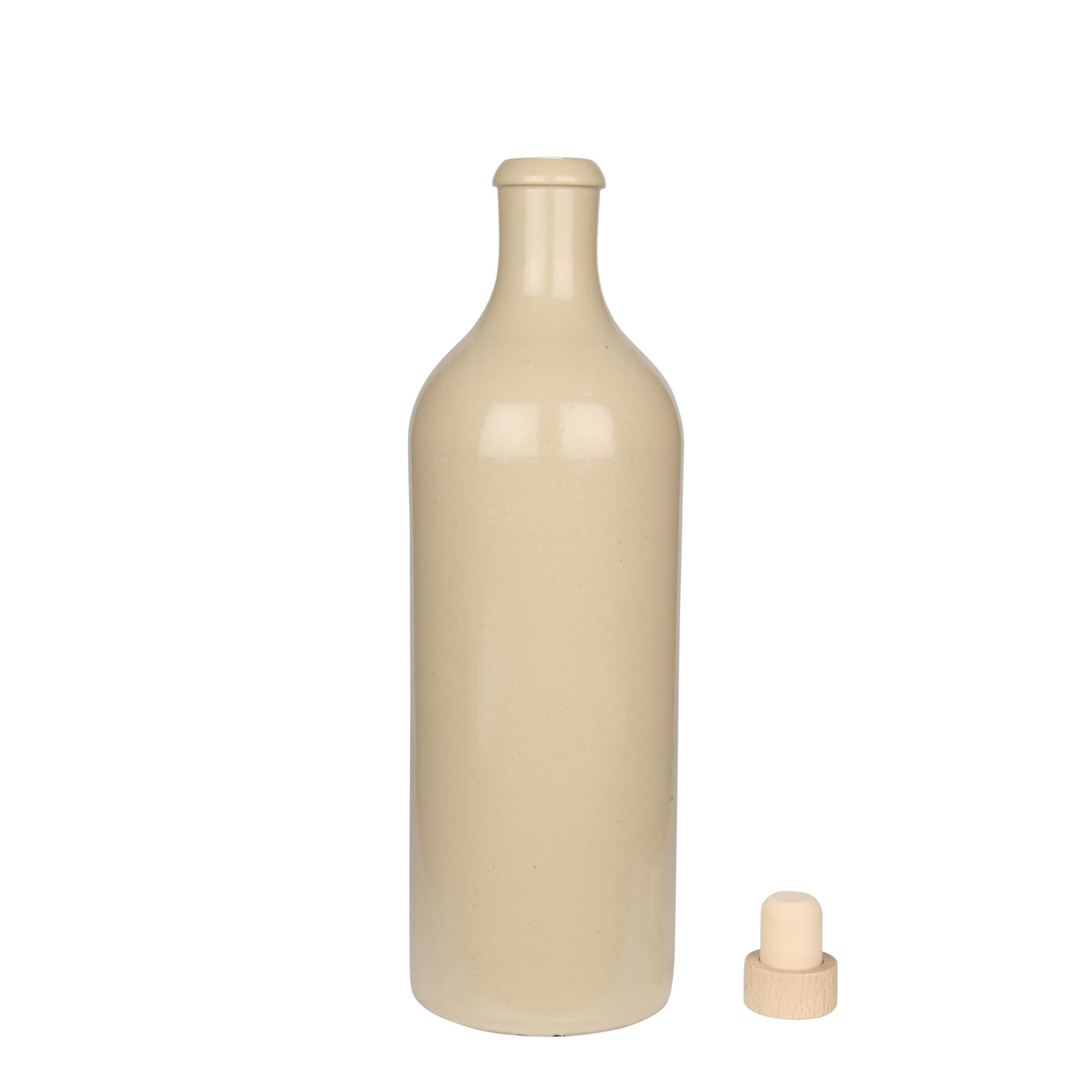750 ml dzban ceramiczny, kamionka, beżowy, otwór: korek
