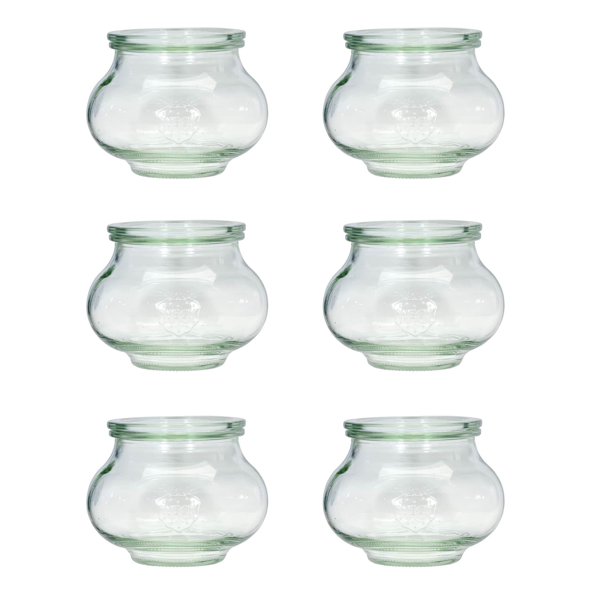 6x 560 ml ozdobny słoik WECK z szklanym wieczkiem RR 80