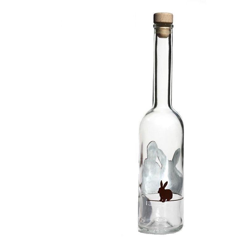 500 ml butelka szklana 'Opera', motyw: królik, szyjka: korek 500 ml butelka szklana 'Opera', motyw: królik, szyjka: korek