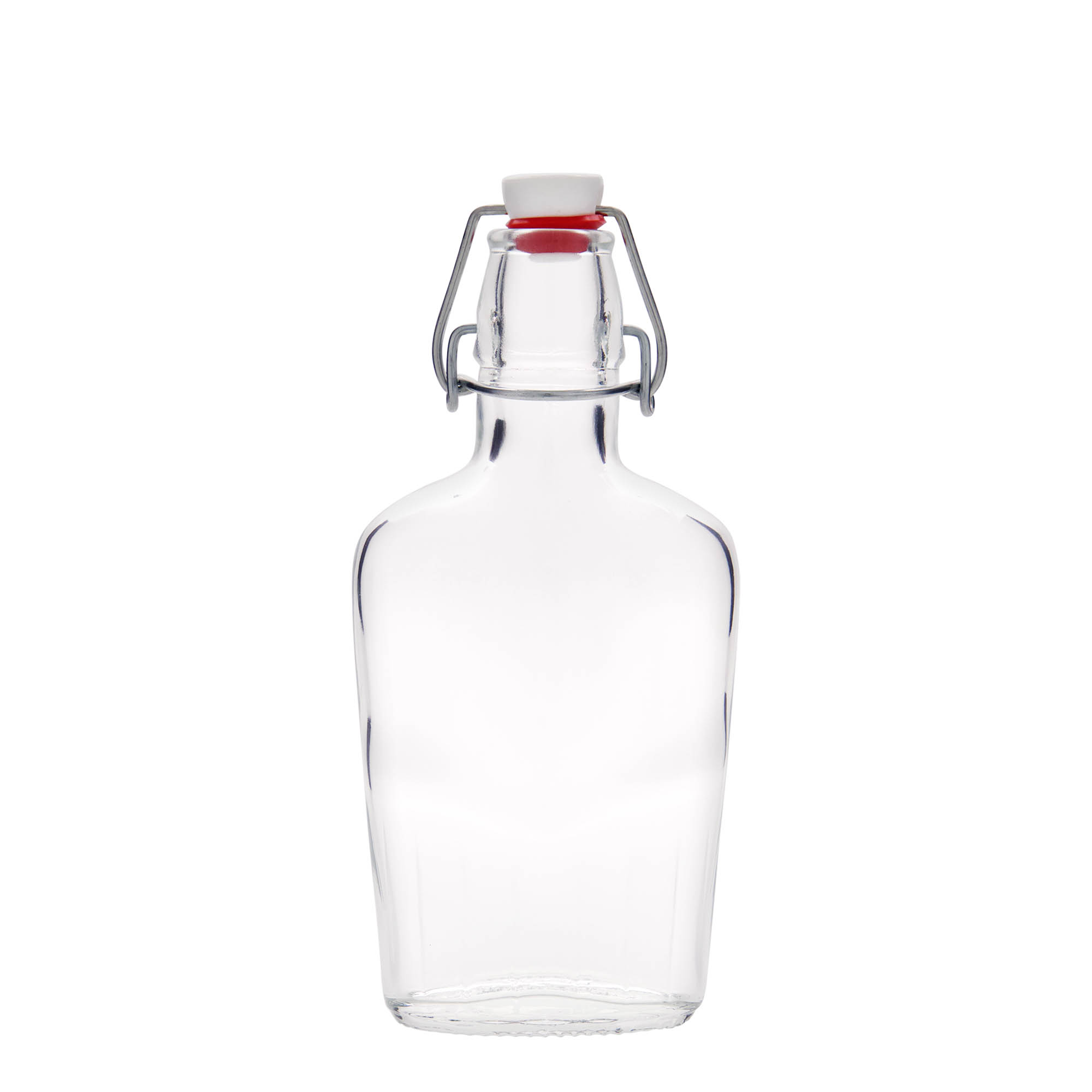 250 ml butelka szklana 'Fiaschetta', owalna, otwór: zamknięcie na sprężynę