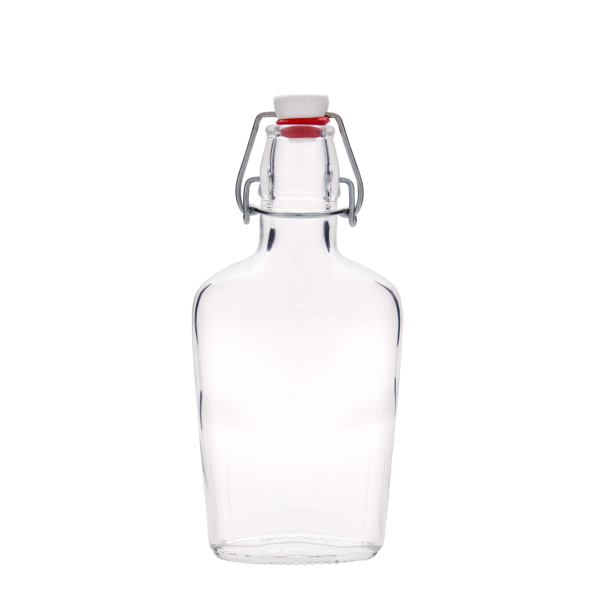 250 ml butelka szklana 'Fiaschetta', owalna, otwór: zamknięcie na sprężynę