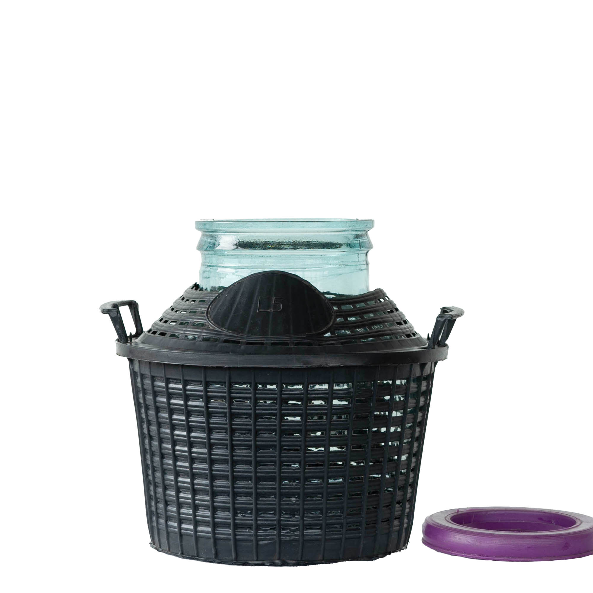 5 l butla balonowa szerokootworowa, szkło, otwór: nakładana pokrywka