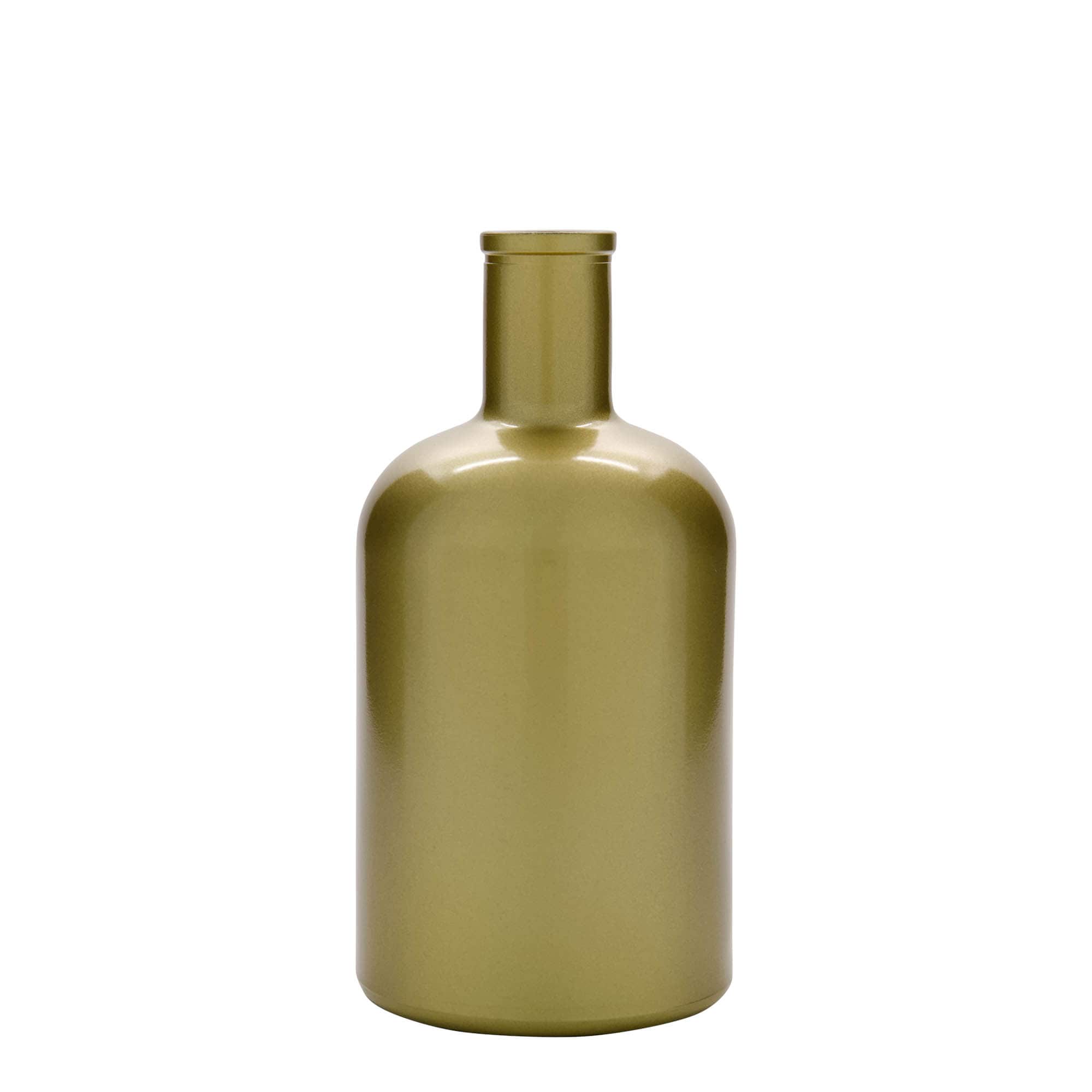 700 ml butelka szklana 'Gerardino', złota, szyjka: korek