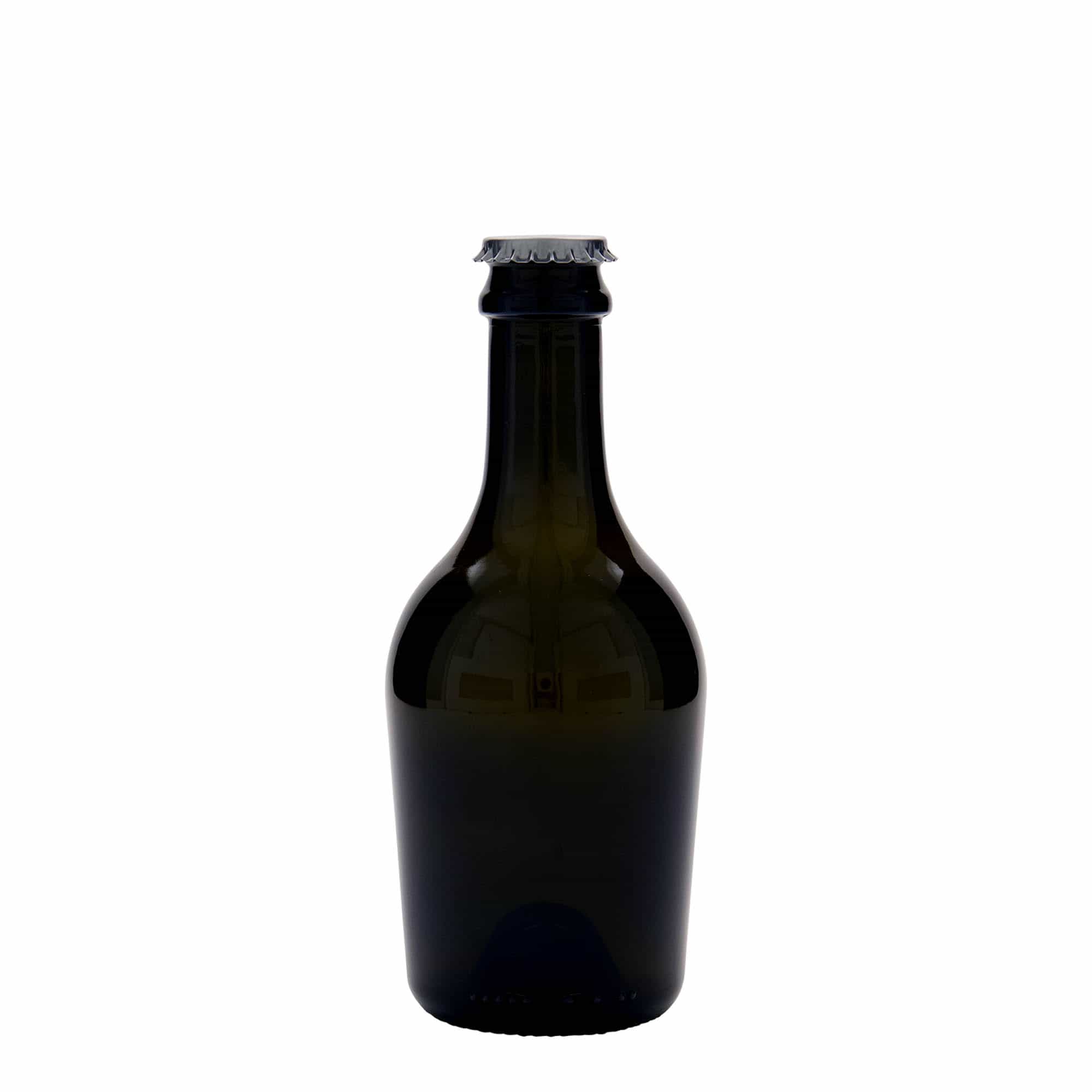 330 ml butelka do wina/szampana 'Butterfly', szkło, kolor zielony antyczny, zamknięcie: kapsel