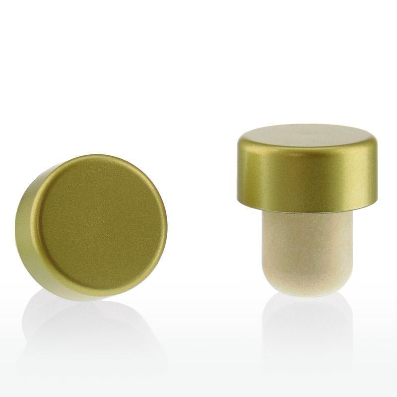 Korek z uchwytem 19 mm, tworzywo sztuczne, złoty, do ustnika: korek Korek z uchwytem 19 mm, tworzywo sztuczne, złoty, do ustnika: korek
