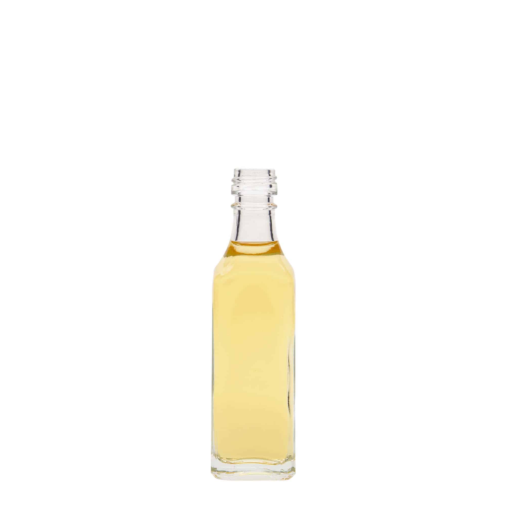 50 ml butelka szklana 'Siena', kwadratowa, zamknięcie: PP 18