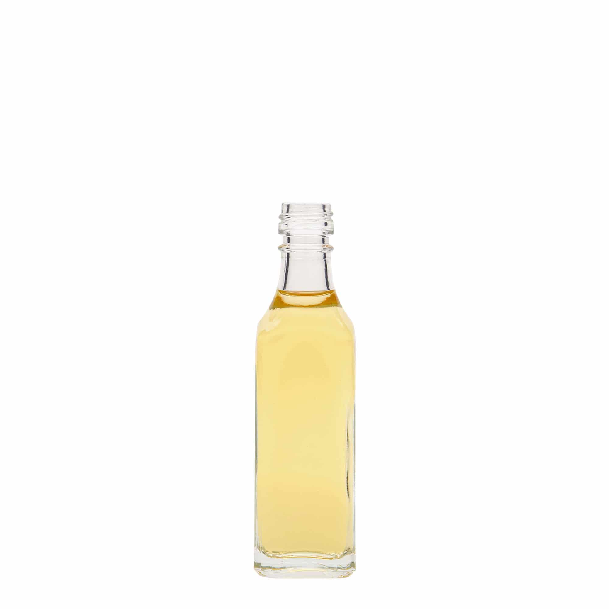 50 ml butelka szklana 'Siena', kwadratowa, gwint: PP 18 50 ml butelka szklana 'Siena', kwadratowa, gwint: PP 18