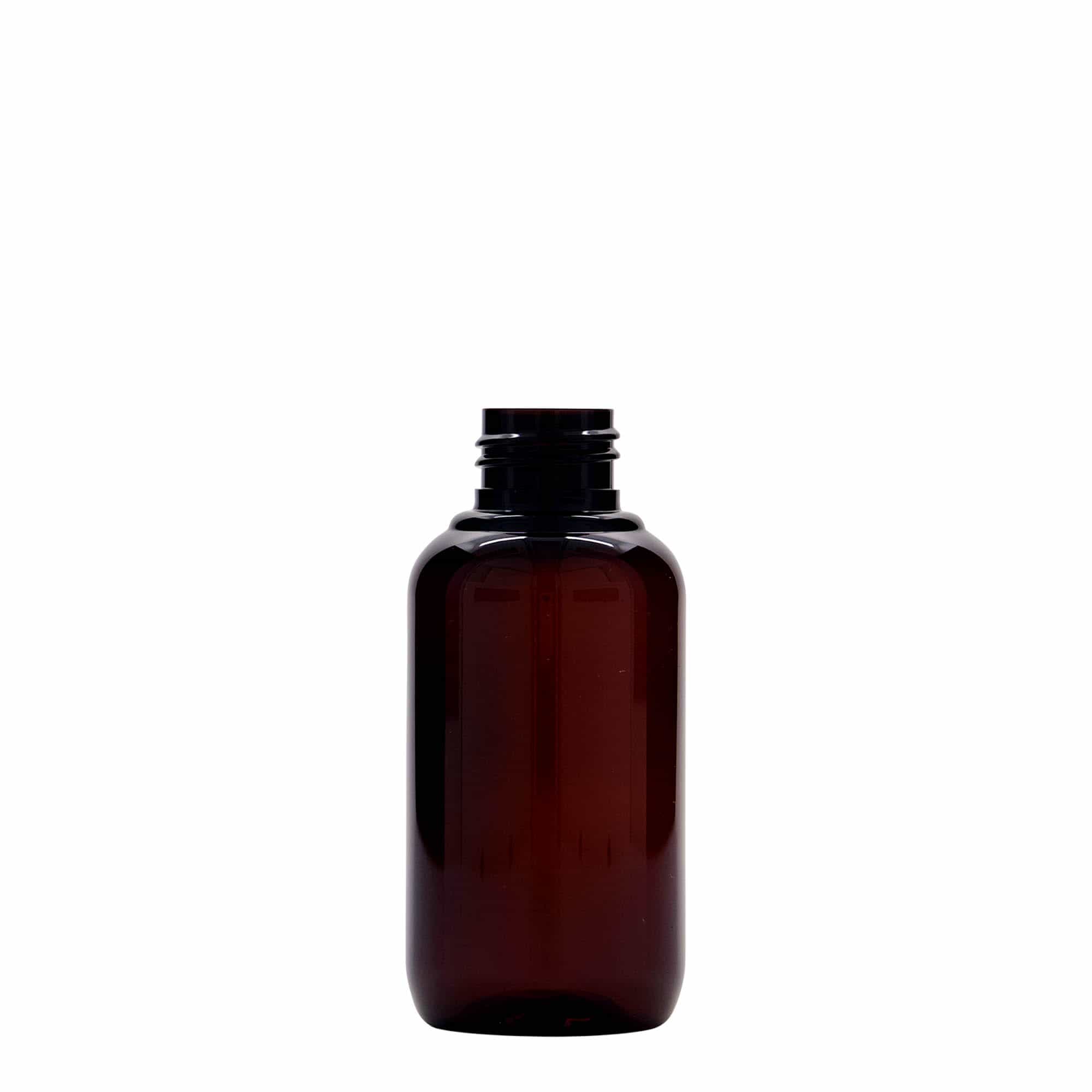 100 ml butelka z tworzywa sztucznego z recyklingu 'Victor's Best', PCR, brązowa, gwint: 24/410