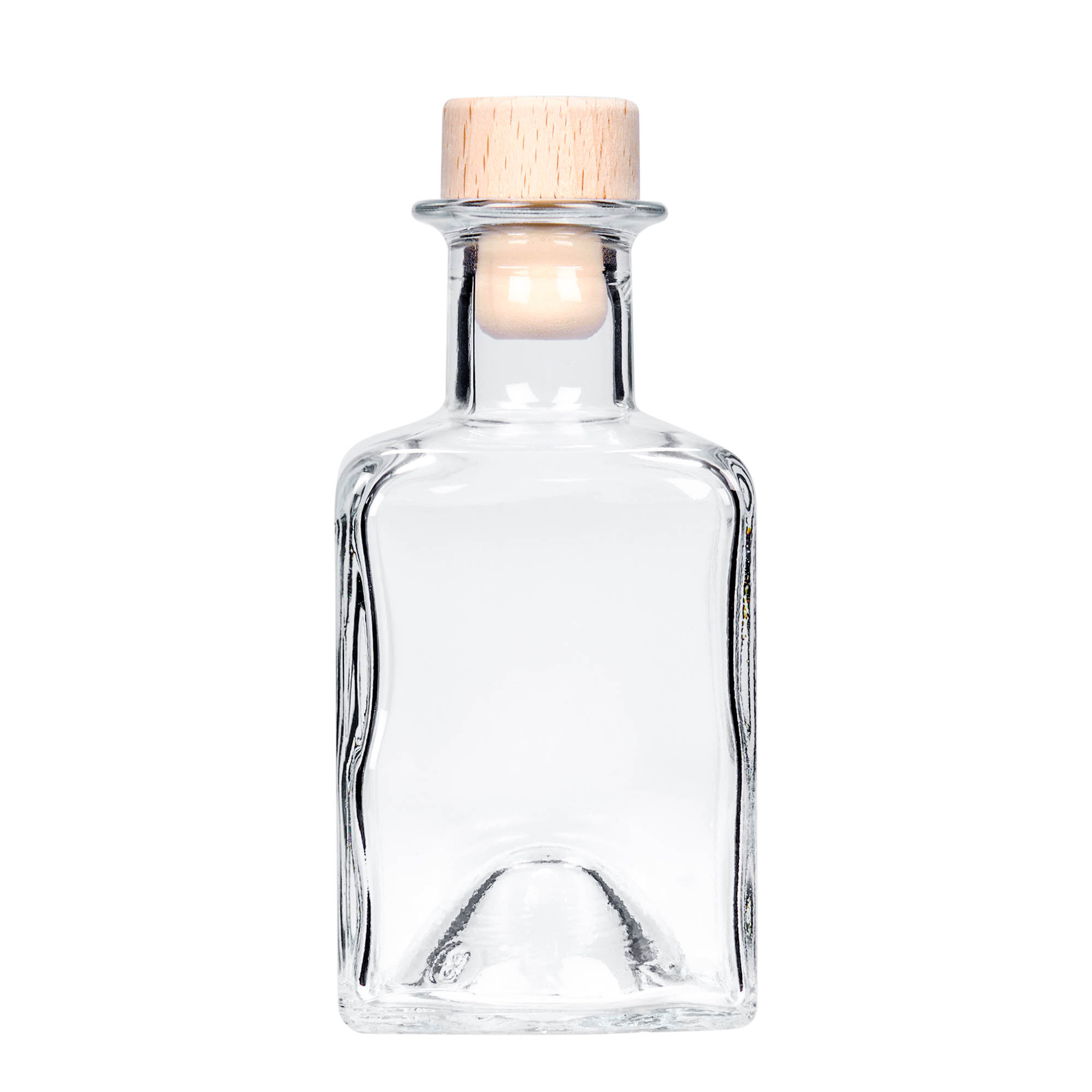200 ml butelka szklana 'Kubica', kwadratowa, otwór: korek