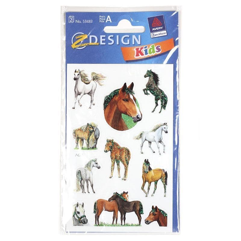 Naklejki Zweckform „Konie”, papier, wielokolorowe Naklejki Zweckform „Konie”, papier, wielokolorowe