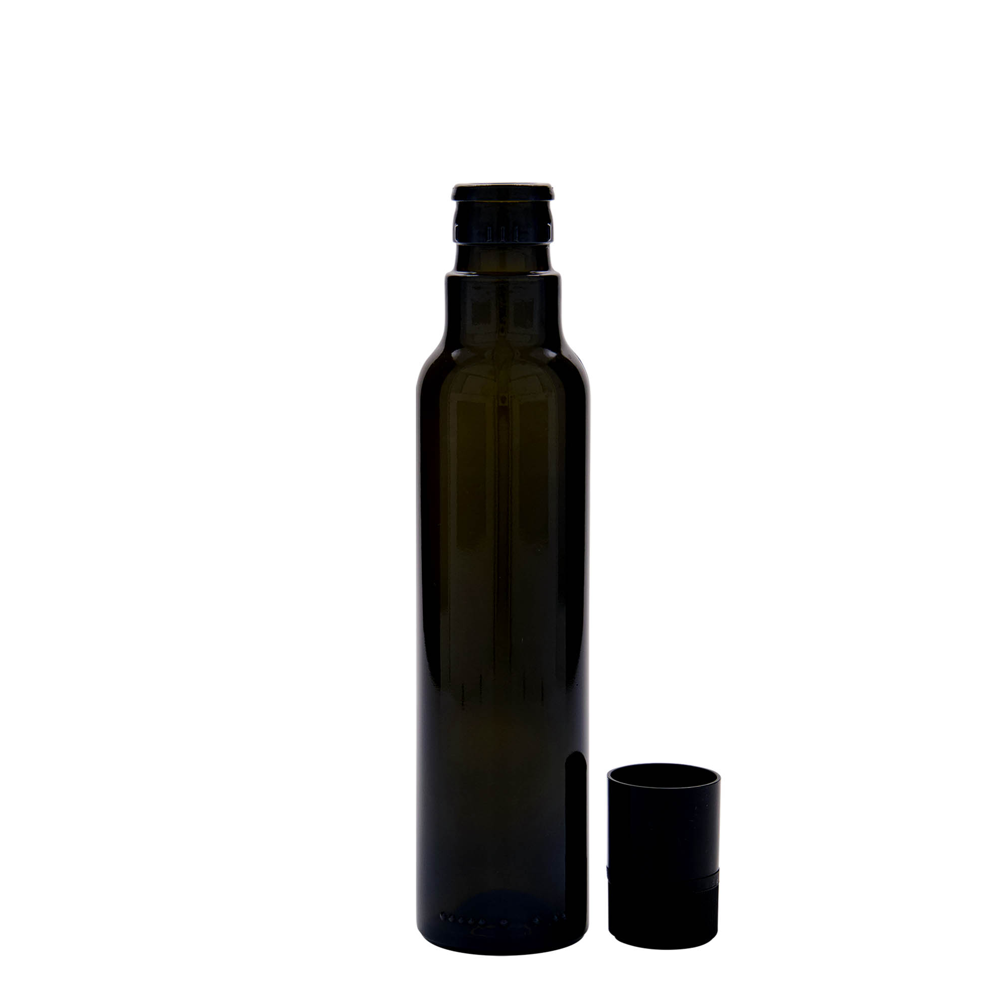 250 ml butelka na ocet/oliwę „Willy New”, szkło, antyczny zielony, wylot: DOP