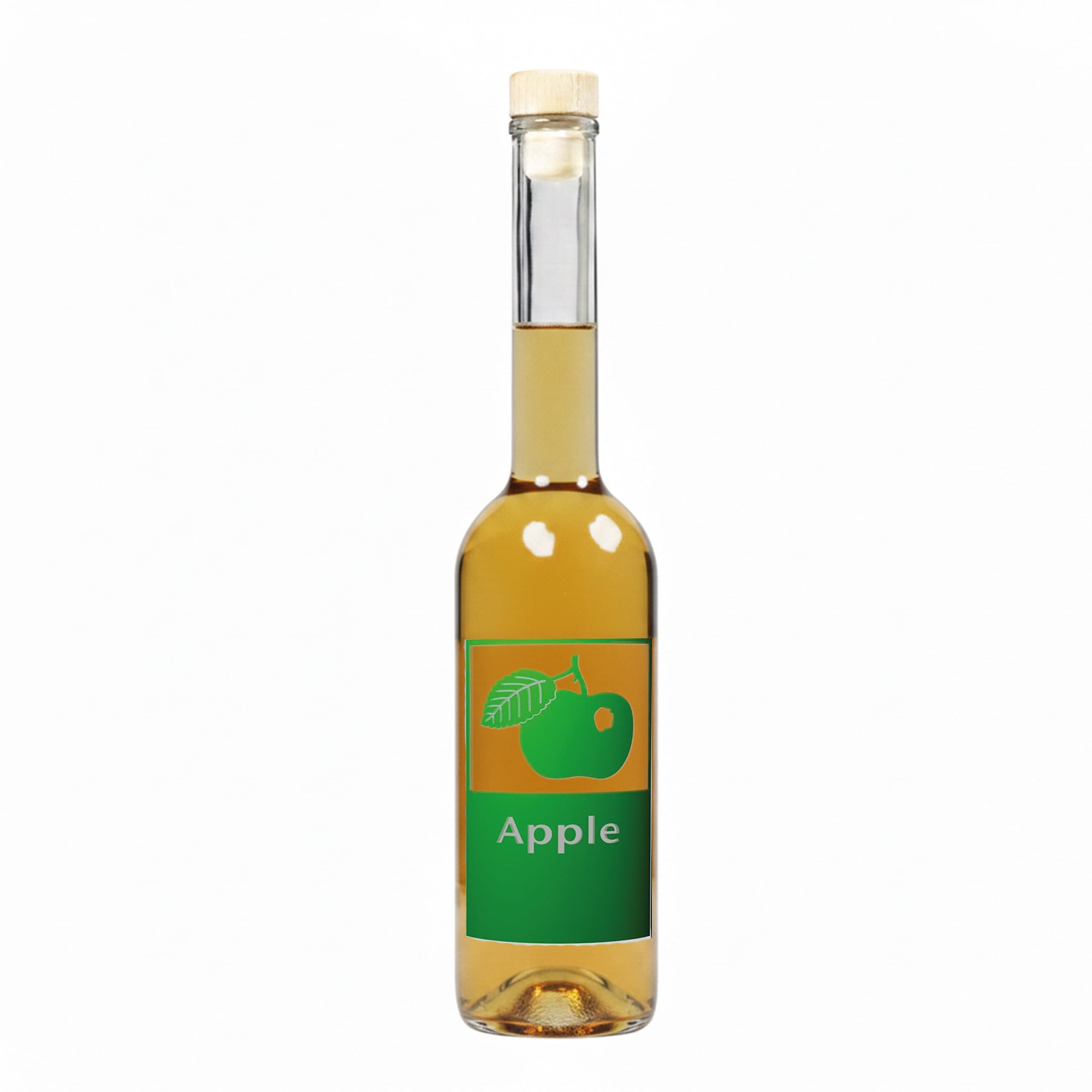 Butelka szklana 500 ml „Opera”, motyw: jabłko, korek