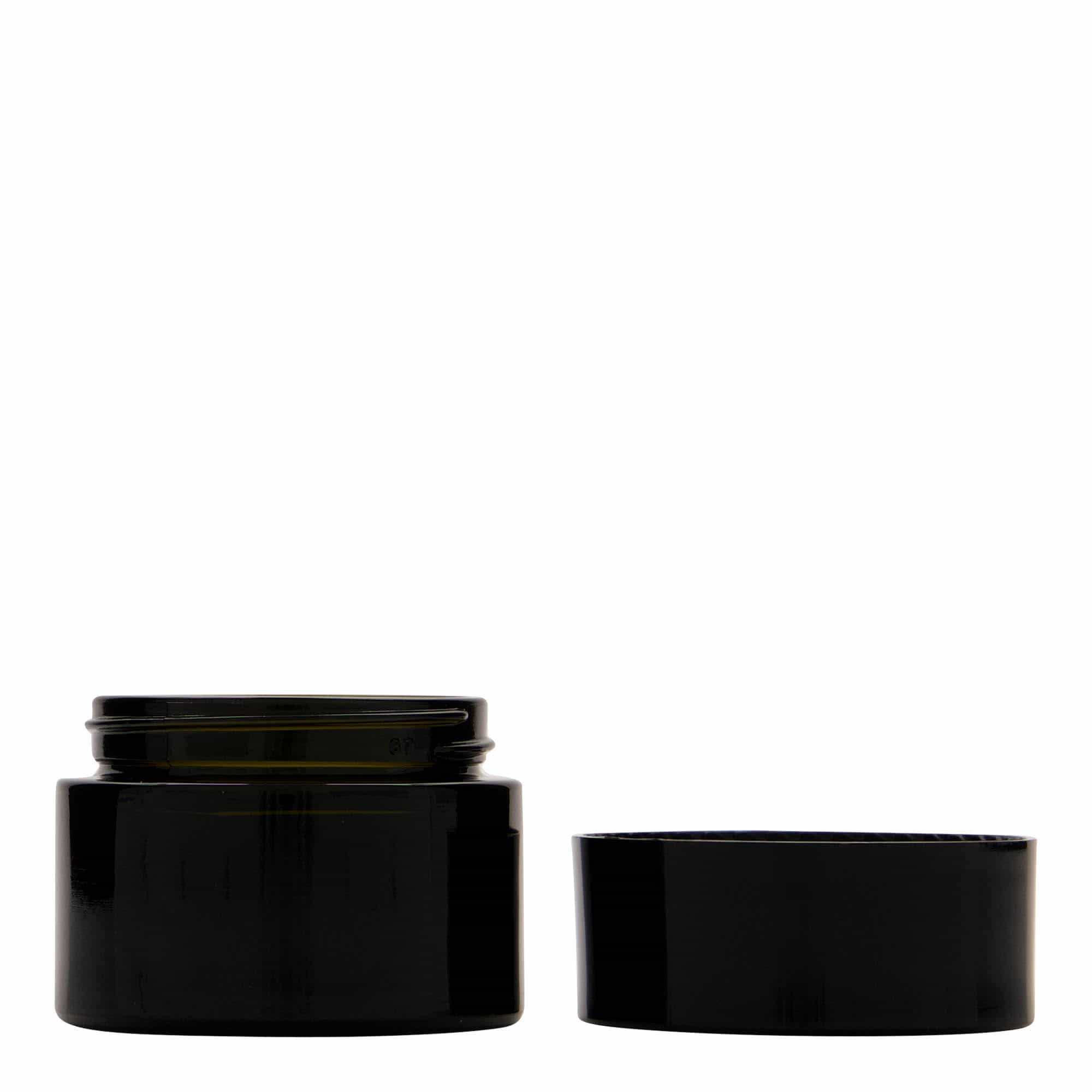 50 ml pojemnik na kosmetyki z recyklingu 'Floria', szkło, kolor zielony antyczny, zamknięcie: 58/400