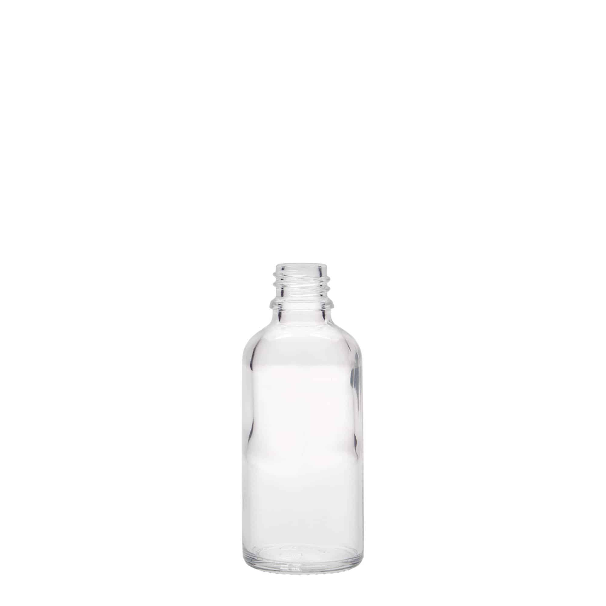 50 ml butelka medyczna, szkło, szyjka: DIN 18