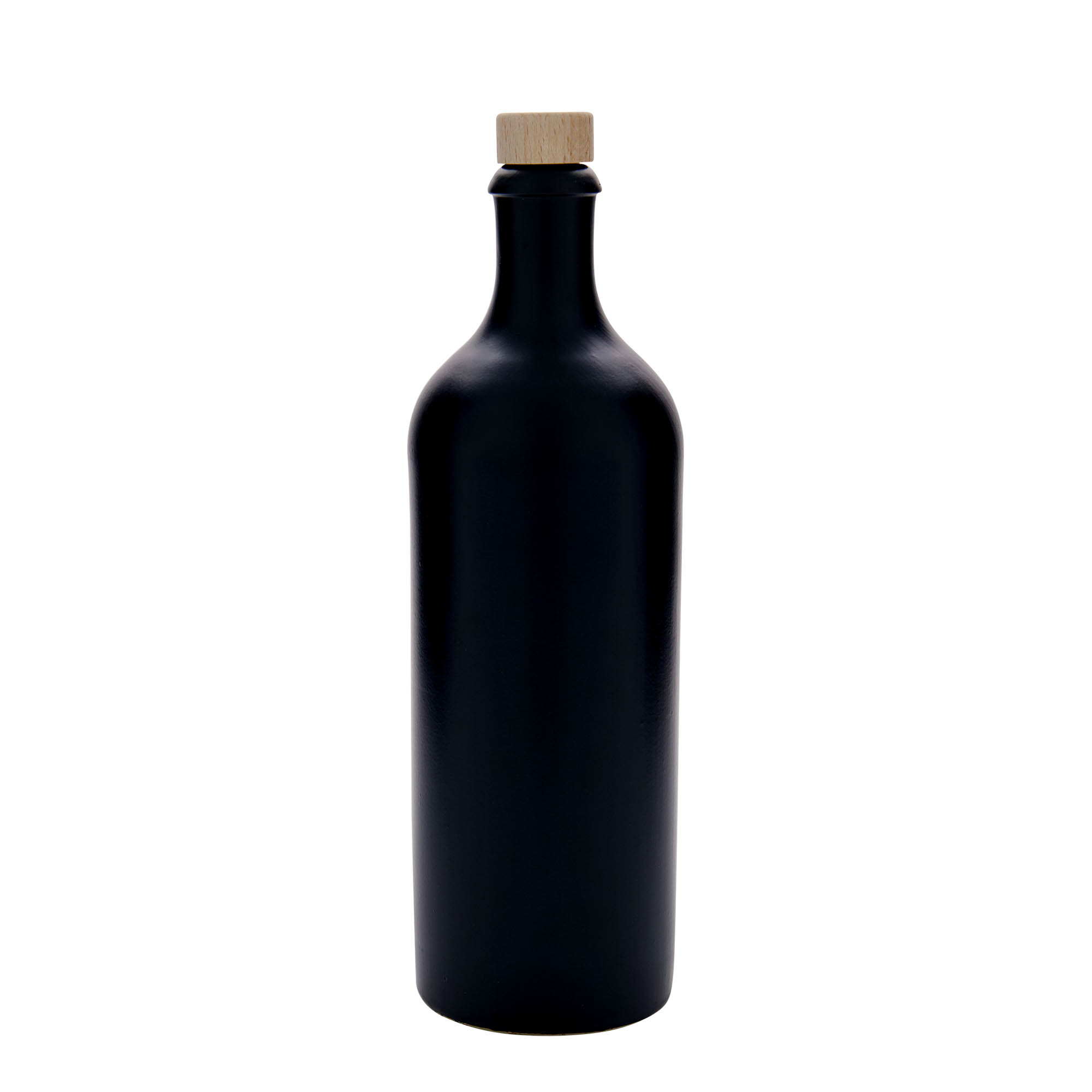 750 ml dzban gliniany, kamionka, czarny, wylot: korek