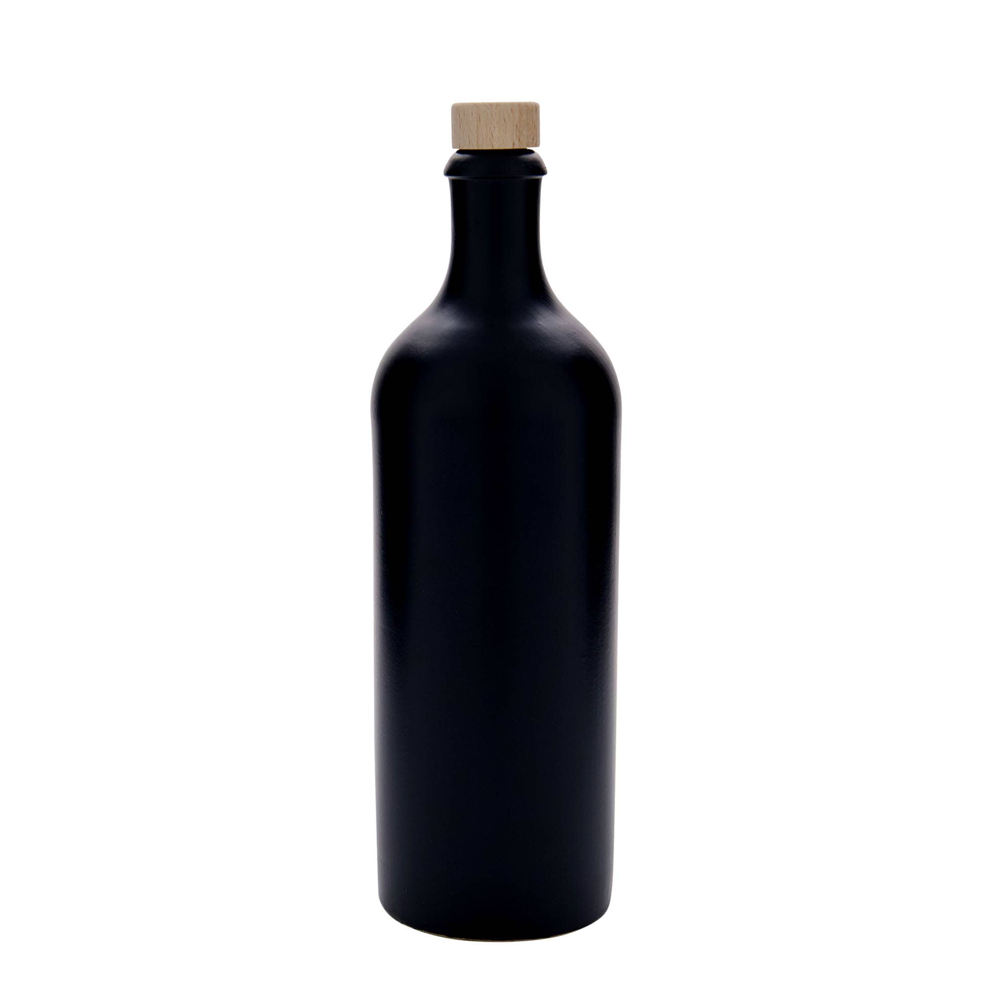 750 ml dzban gliniany, kamionka, czarny, wylot: korek
