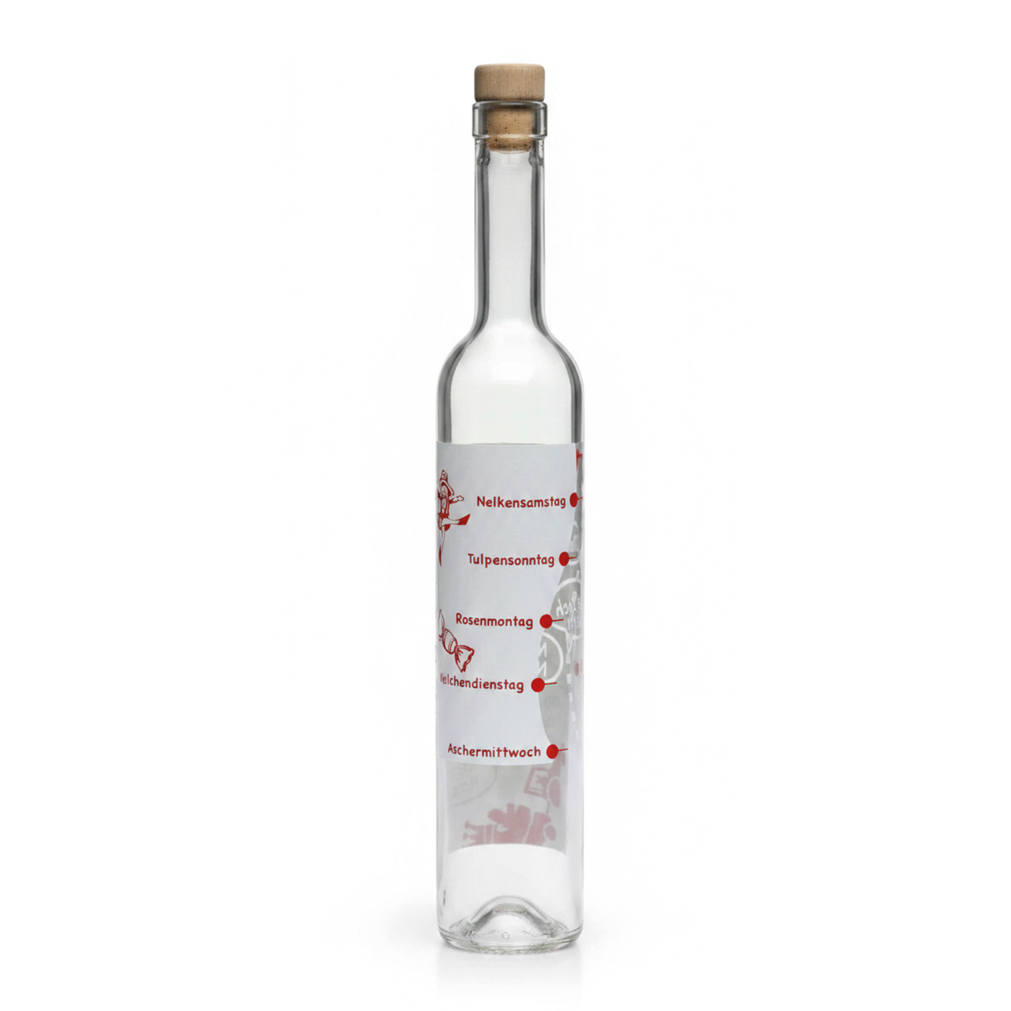 500 ml butelka szklana Maximo z nadrukiem 'Karnawał', korek na szyjce