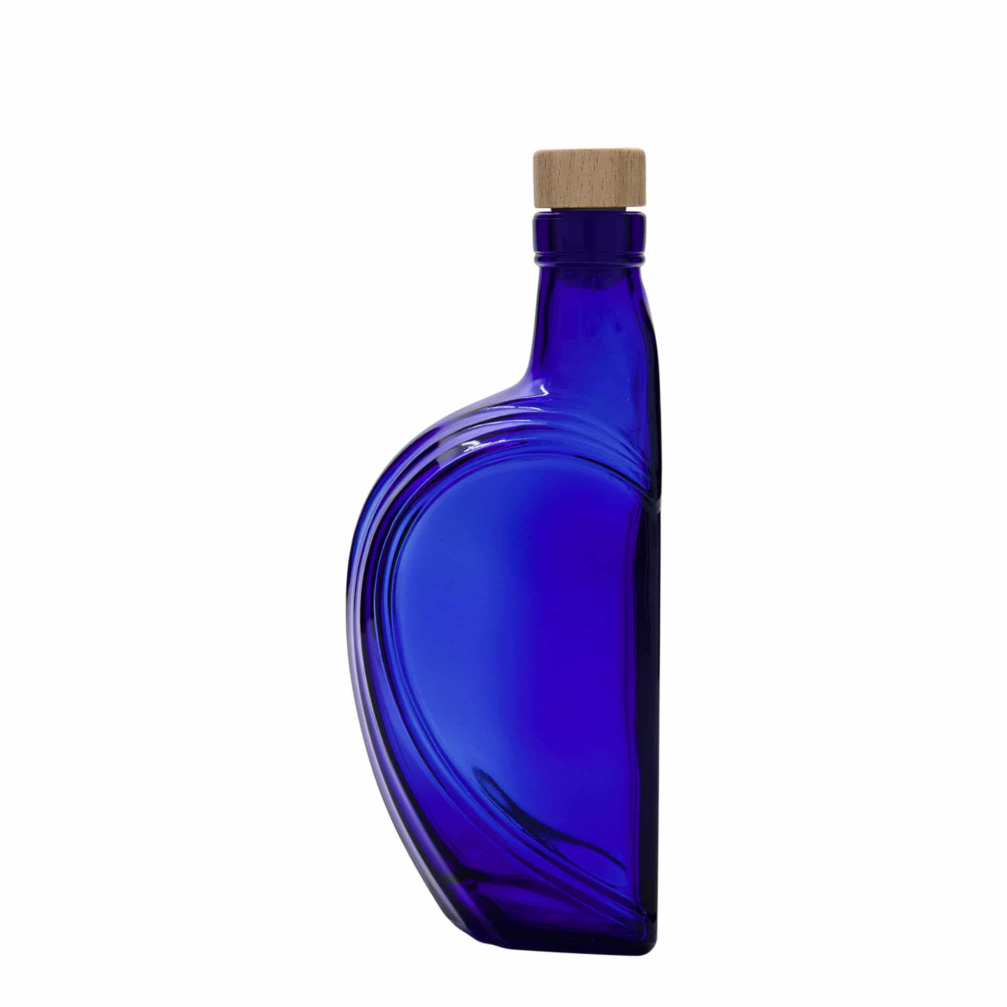 375 ml butelka szklana 'Sweethearts', prostokątna, błękit królewski, zamknięcie: korek