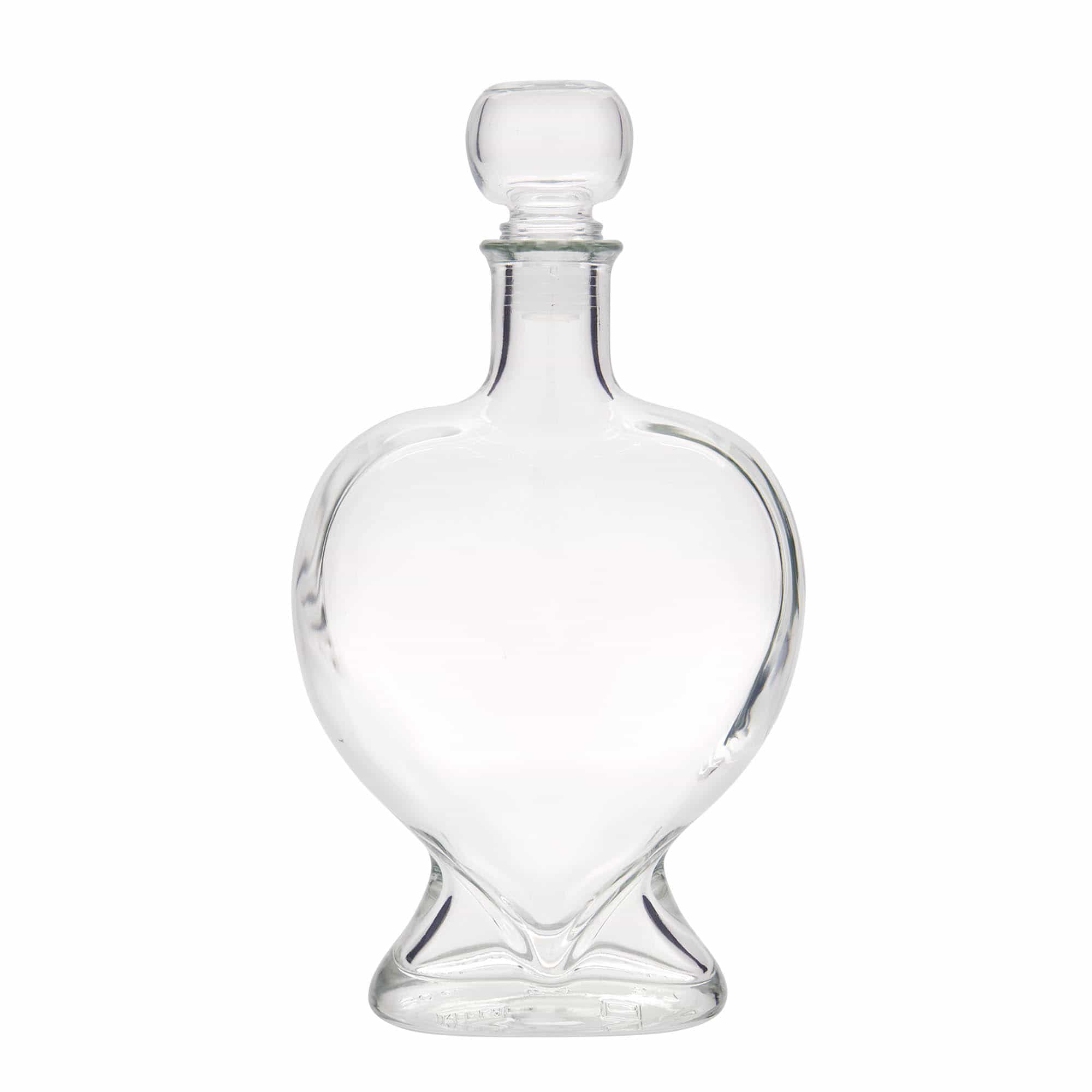 500 ml butelka szklana 'Serce', zamknięcie: korek