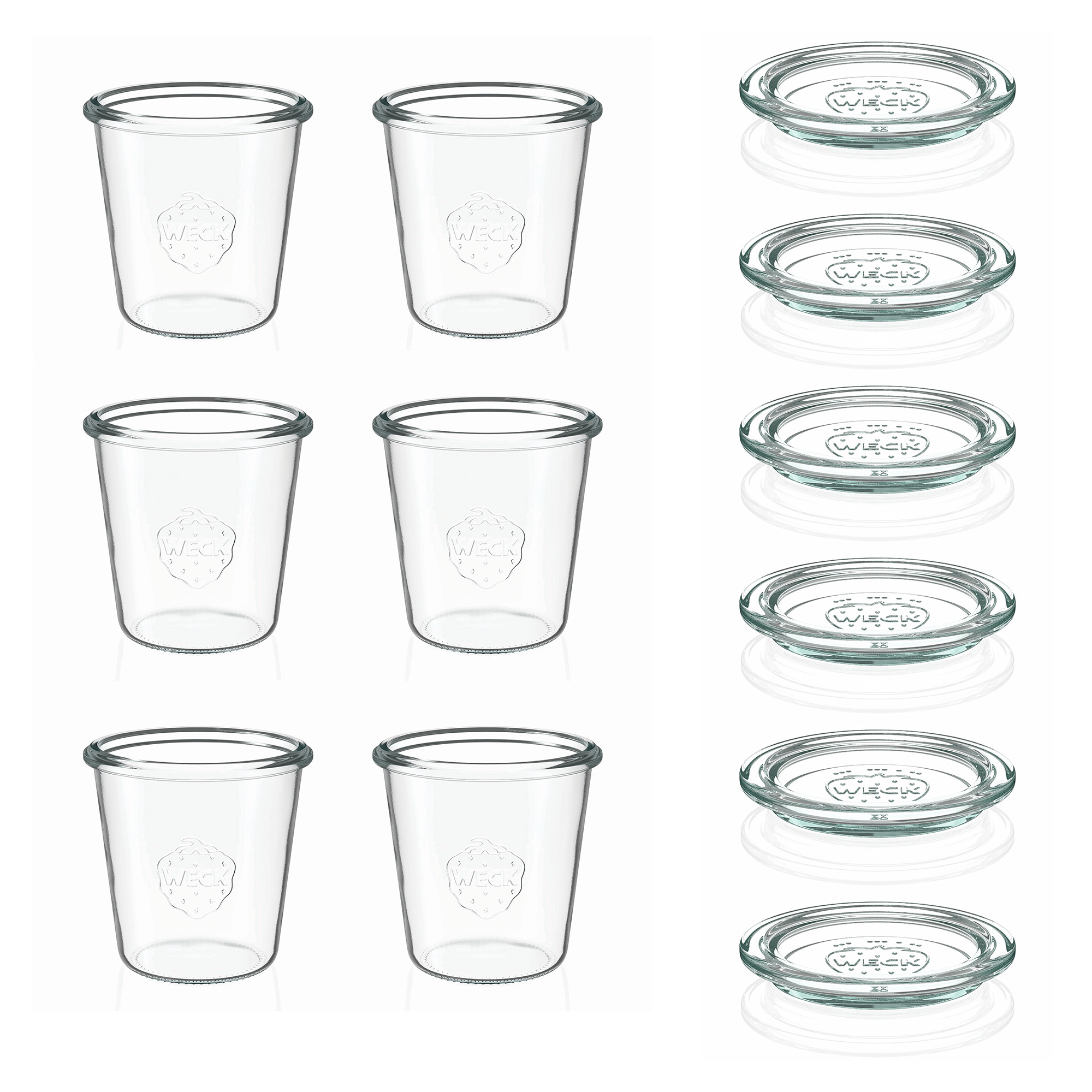 6x 290 ml wysoki słoik WECK typu Sturz z szklanym wieczkiem RR 80