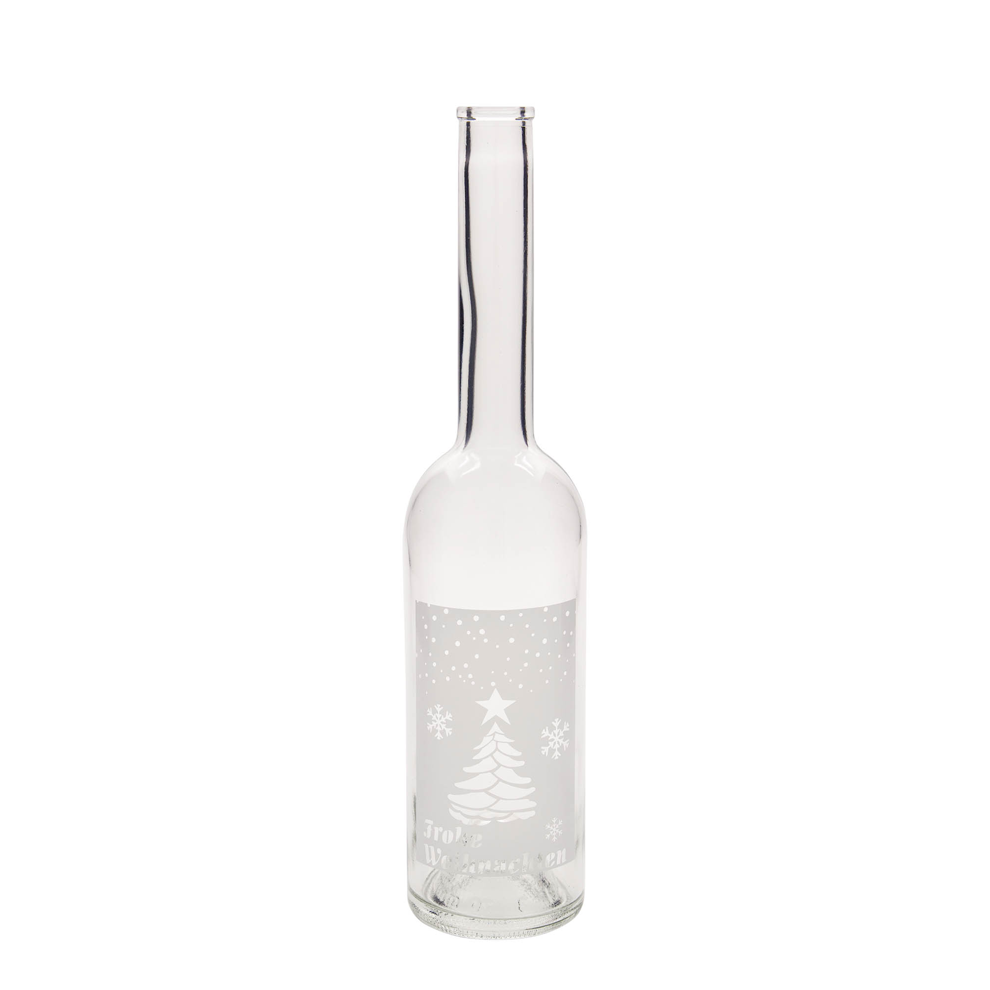 500 ml butelka szklana 'Opera', wzór: białe święta, zamknięcie: korek 500 ml butelka szklana 'Opera', wzór: białe święta, zamknięcie: korek