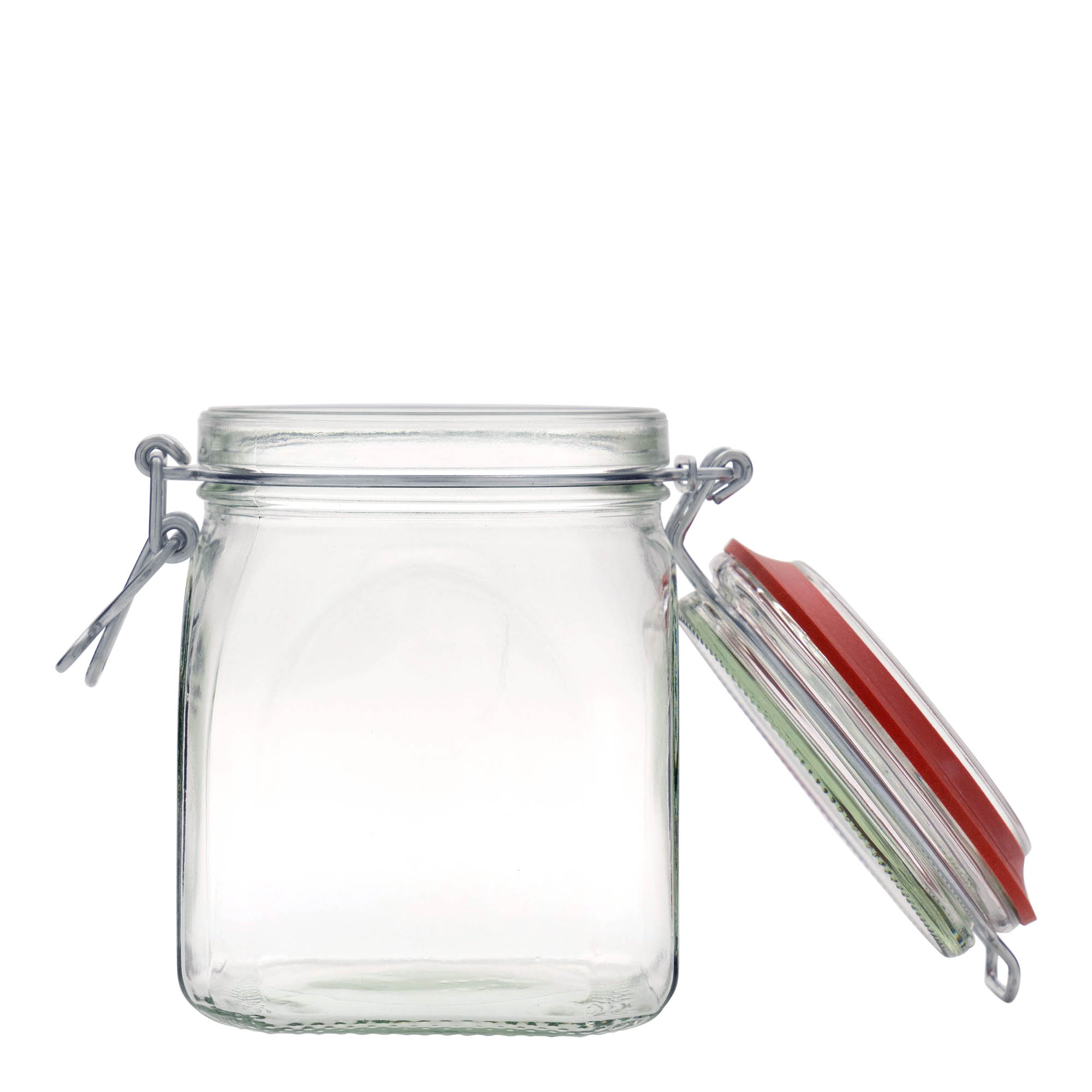 900 ml słoik z drucianym zamknięciem, kwadratowy, otwór: zamknięcie na druciany klips 900 ml słoik z drucianym zamknięciem, kwadratowy, otwór: zamknięcie na druciany klips