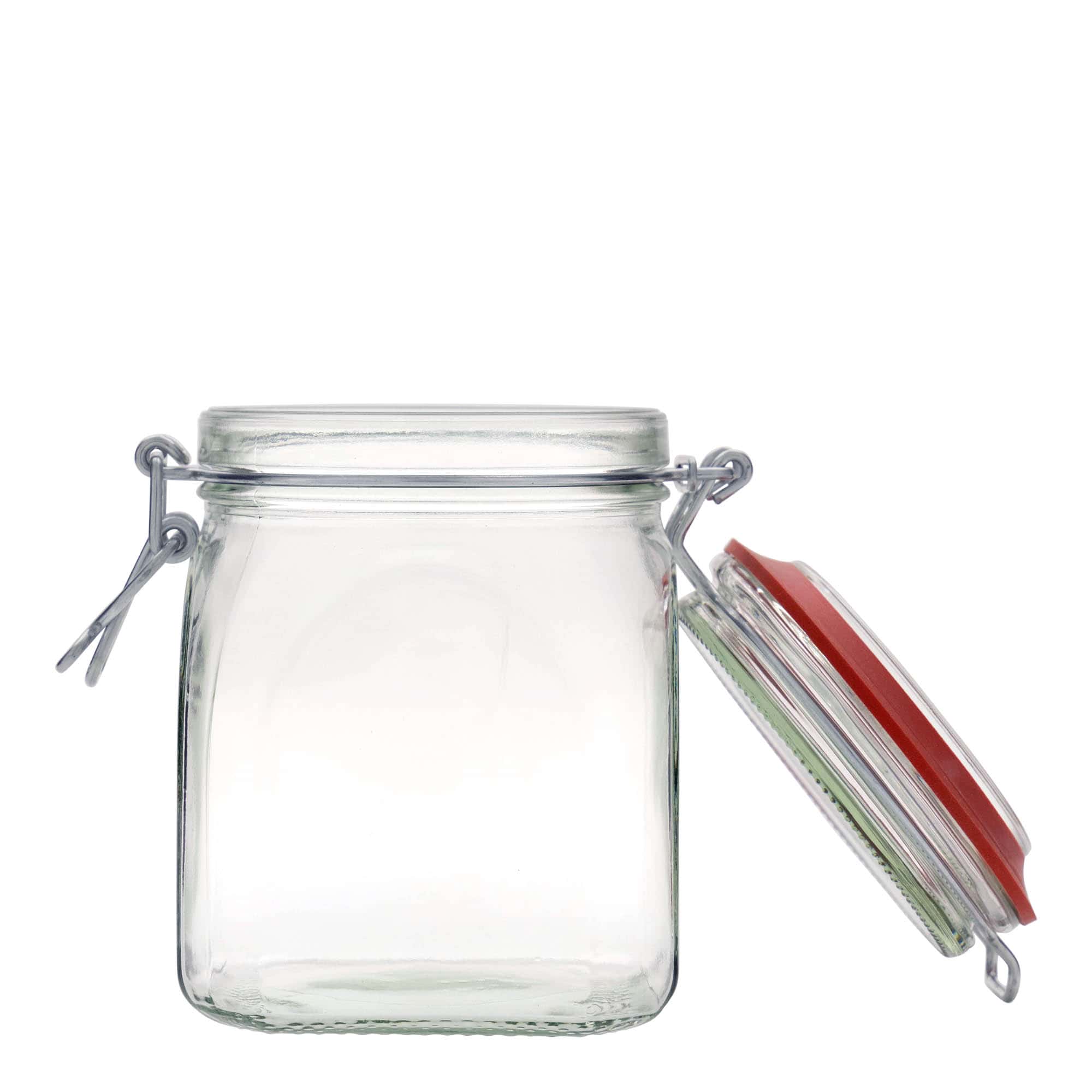 900 ml słoik z drucianym zamknięciem, kwadratowy, otwór: zamknięcie na druciany klips 900 ml słoik z drucianym zamknięciem, kwadratowy, otwór: zamknięcie na druciany klips