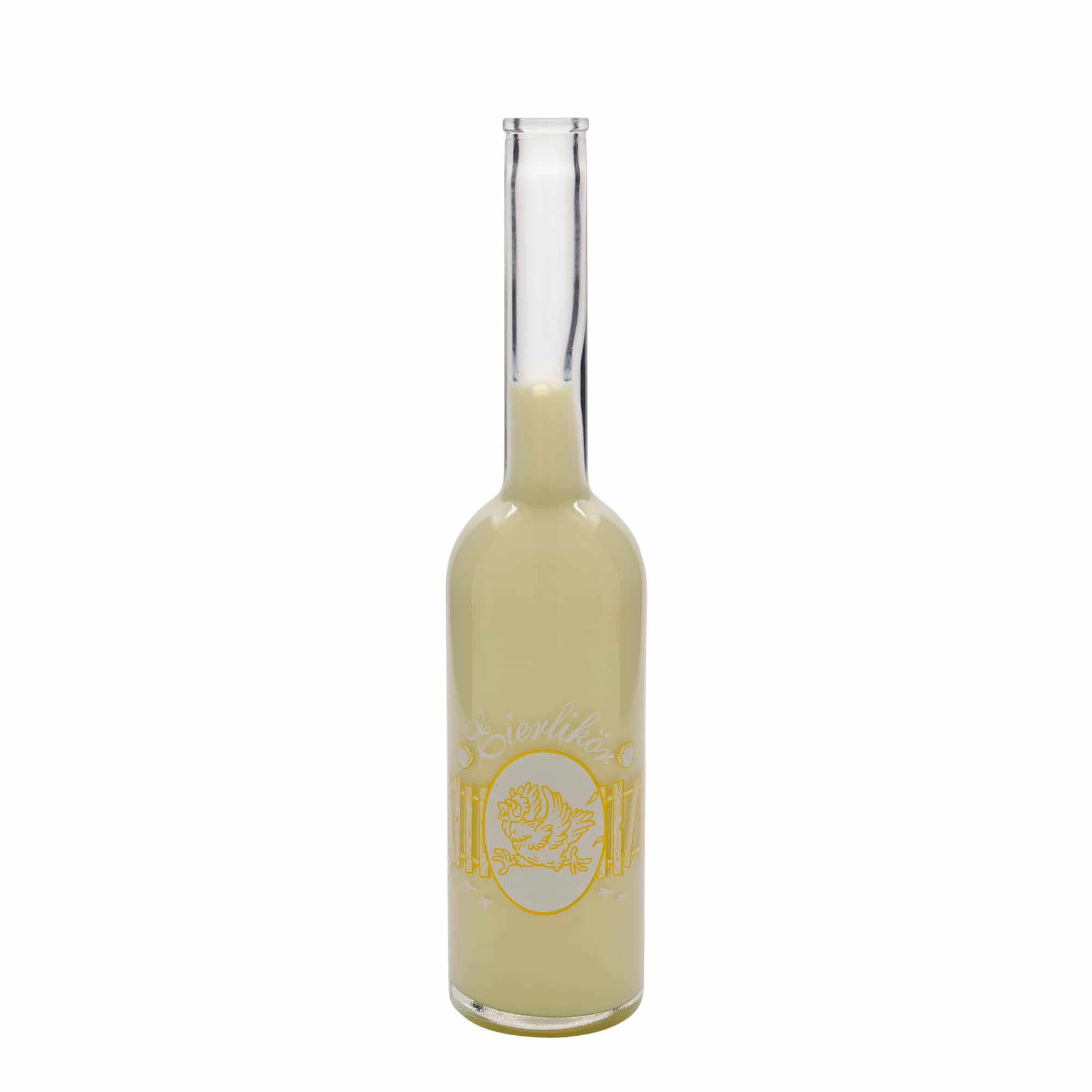 500 ml butelka szklana 'Opera', motyw: likier jajeczny, korek 500 ml butelka szklana 'Opera', motyw: likier jajeczny, korek