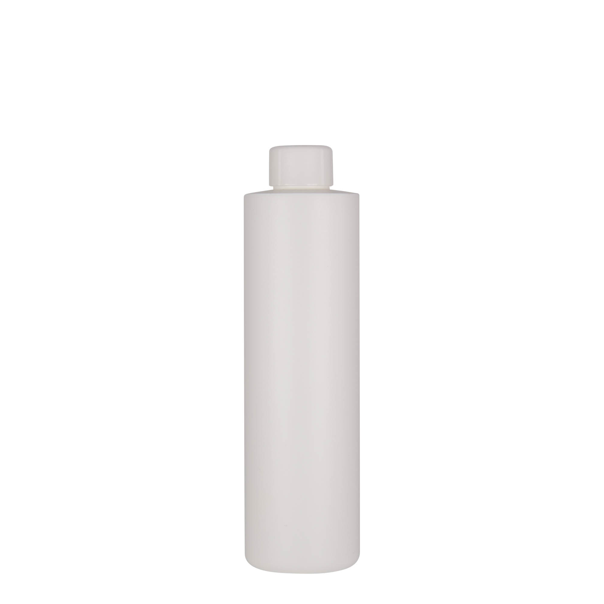 250 ml butelka plastikowa 'Pipe', HDPE, biała, gwint: 24/410 250 ml butelka plastikowa 'Pipe', HDPE, biała, gwint: 24/410
