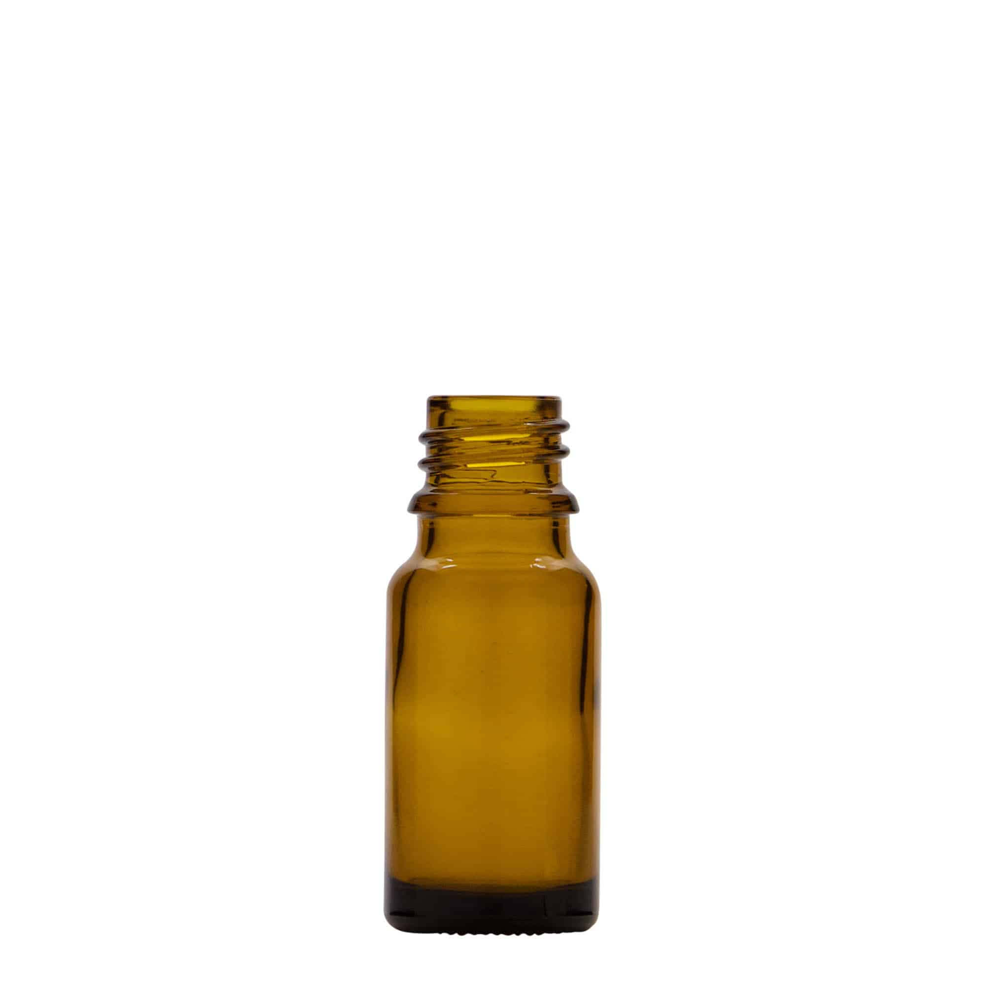 10 ml butelka medyczna z pompką do lotionu, szkło, brązowa, szyjka: DIN 18