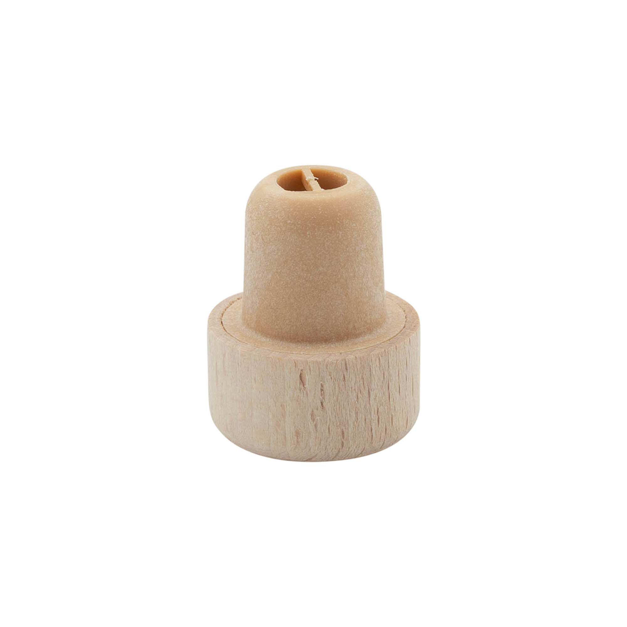 Korek z uchwytem z otworem dozującym 19 mm, drewno/plastik, beżowy, do wylotu: korek Korek z uchwytem z otworem dozującym 19 mm, drewno/plastik, beżowy, do wylotu: korek