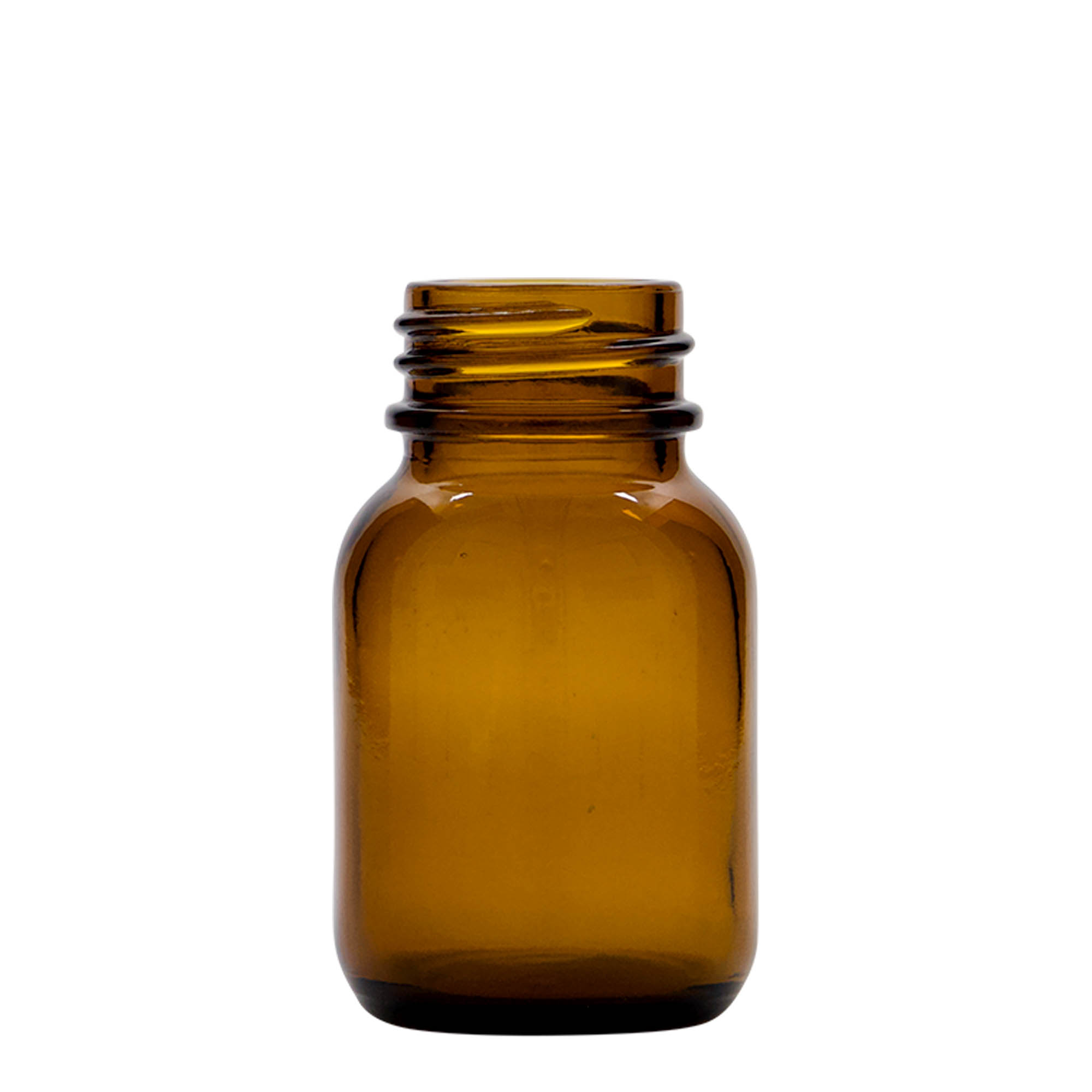 50 ml słoik z szeroką szyjką, brązowy, otwór: DIN 32 50 ml słoik z szeroką szyjką, brązowy, otwór: DIN 32
