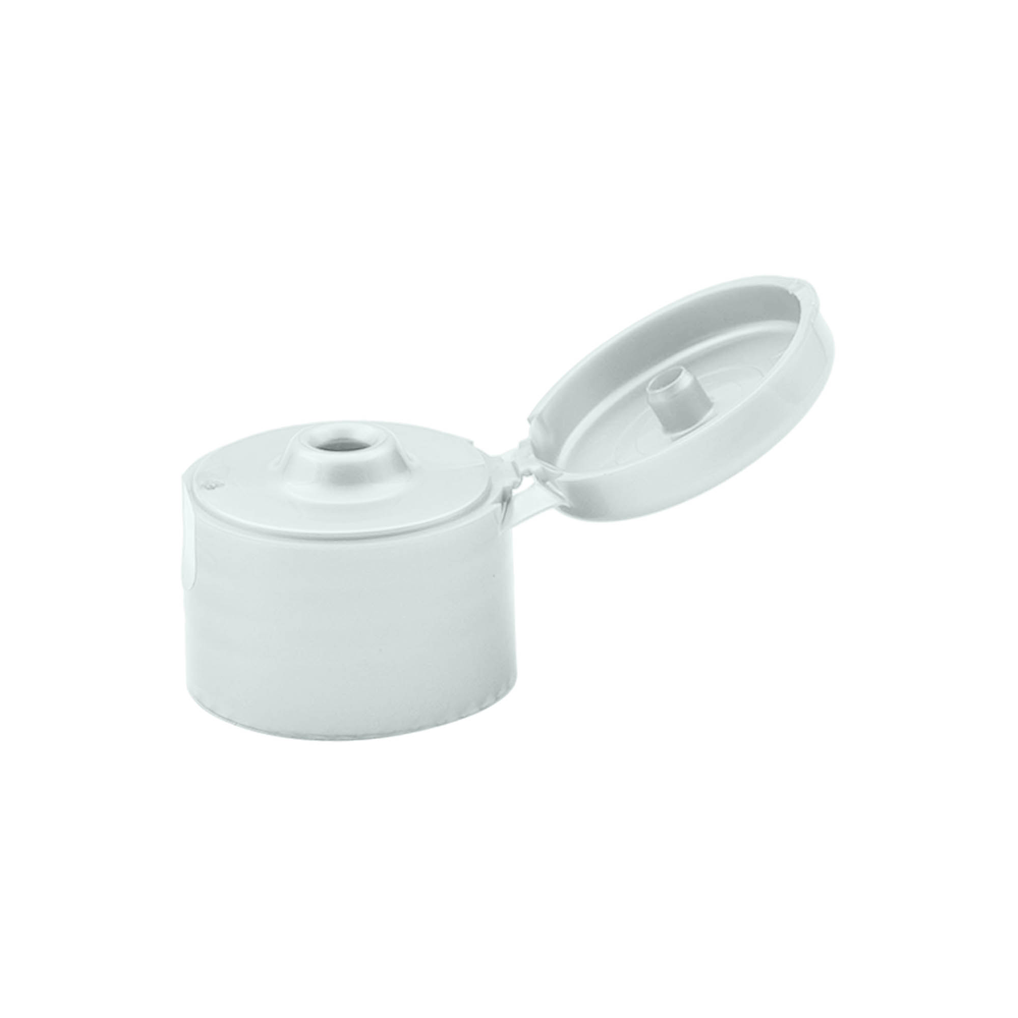 Zakręcana pokrywka z zawiasem, tworzywo sztuczne PP, srebrna, do gwintu: 24/410