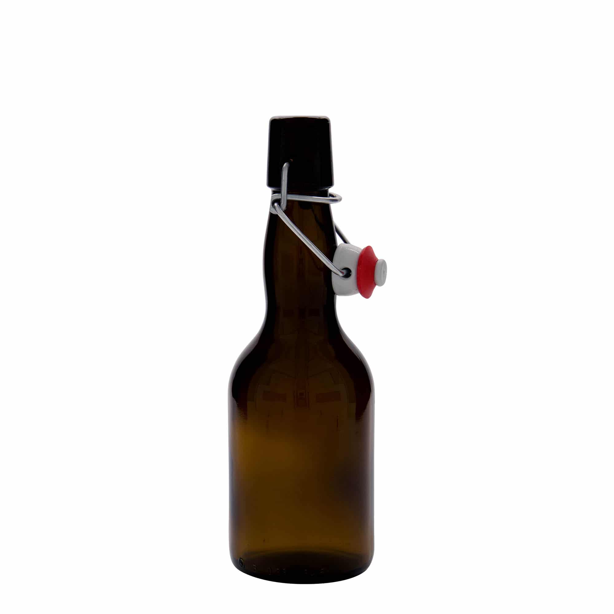 330 ml butelka do piwa typu Kropfhals, szkło, kolor brązowy, zamknięcie: Zamknięcie pałąkowe