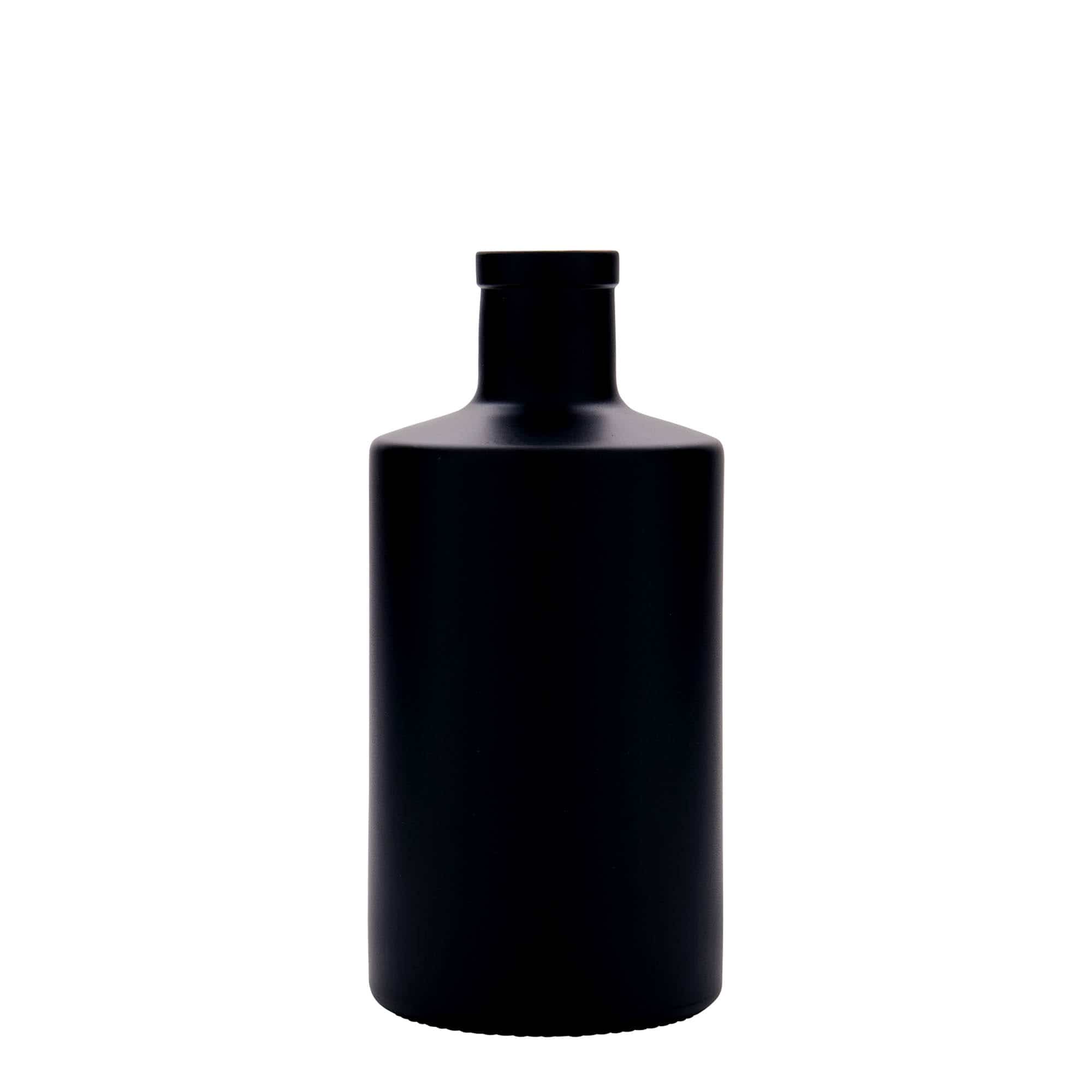 500 ml butelka szklana 'Caroline', kolor czarny, zamknięcie: korek 500 ml butelka szklana 'Caroline', kolor czarny, zamknięcie: korek