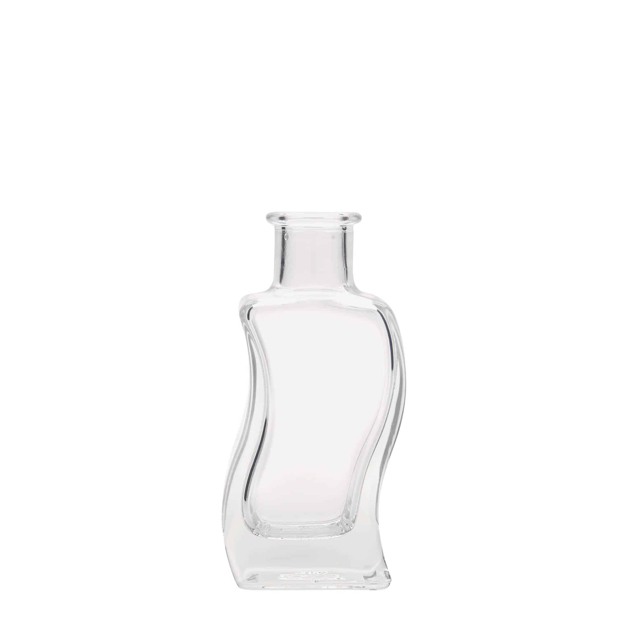 100 ml butelka szklana 'Fala', kwadratowa, zamknięcie: korek 100 ml butelka szklana 'Fala', kwadratowa, zamknięcie: korek