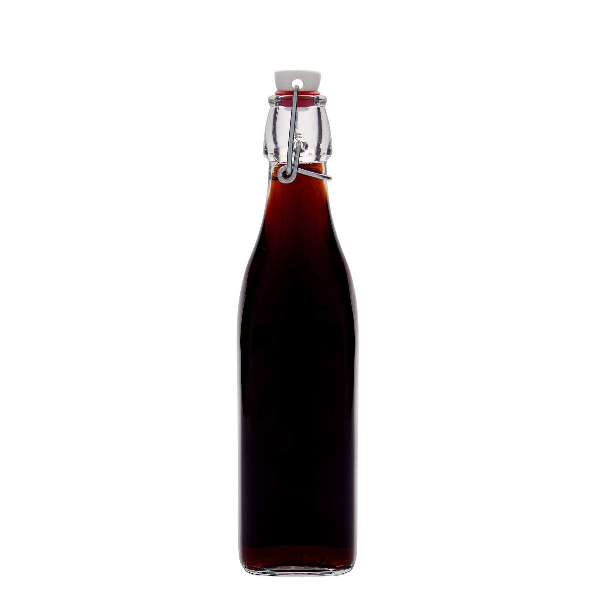 500 ml butelka szklana 'Swing, kwadratowa, szyjka: zamknięcie na klamrę 500 ml butelka szklana 'Swing, kwadratowa, szyjka: zamknięcie na klamrę