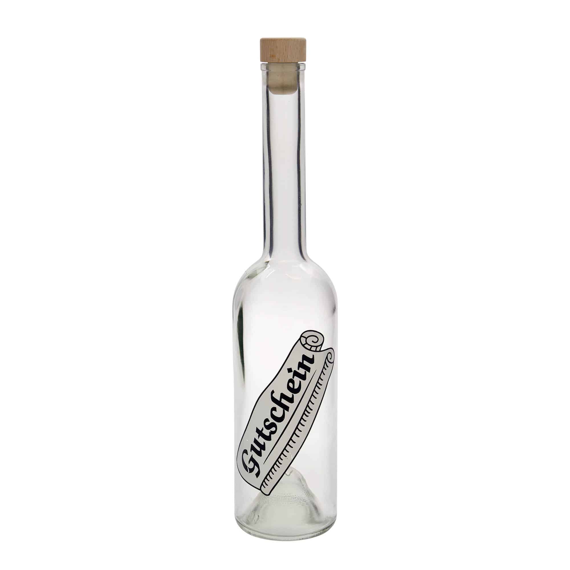 500 ml butelka szklana 'Opera', wzór: voucher, zamknięcie: korek