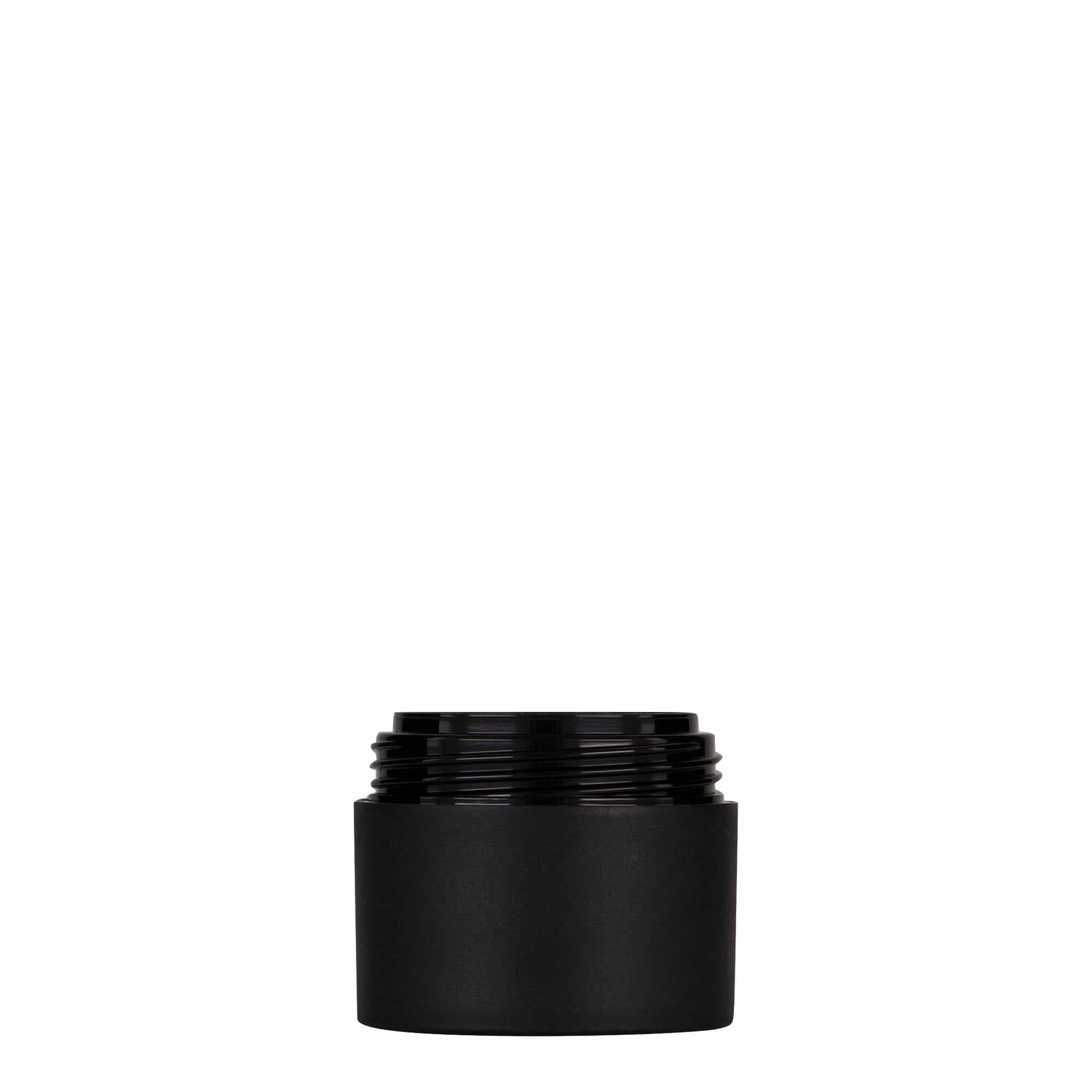30 ml plastikowy pojemnik 'Antonella', PP, czarny, otwór: zakrętka na gwint 30 ml plastikowy pojemnik 'Antonella', PP, czarny, otwór: zakrętka na gwint