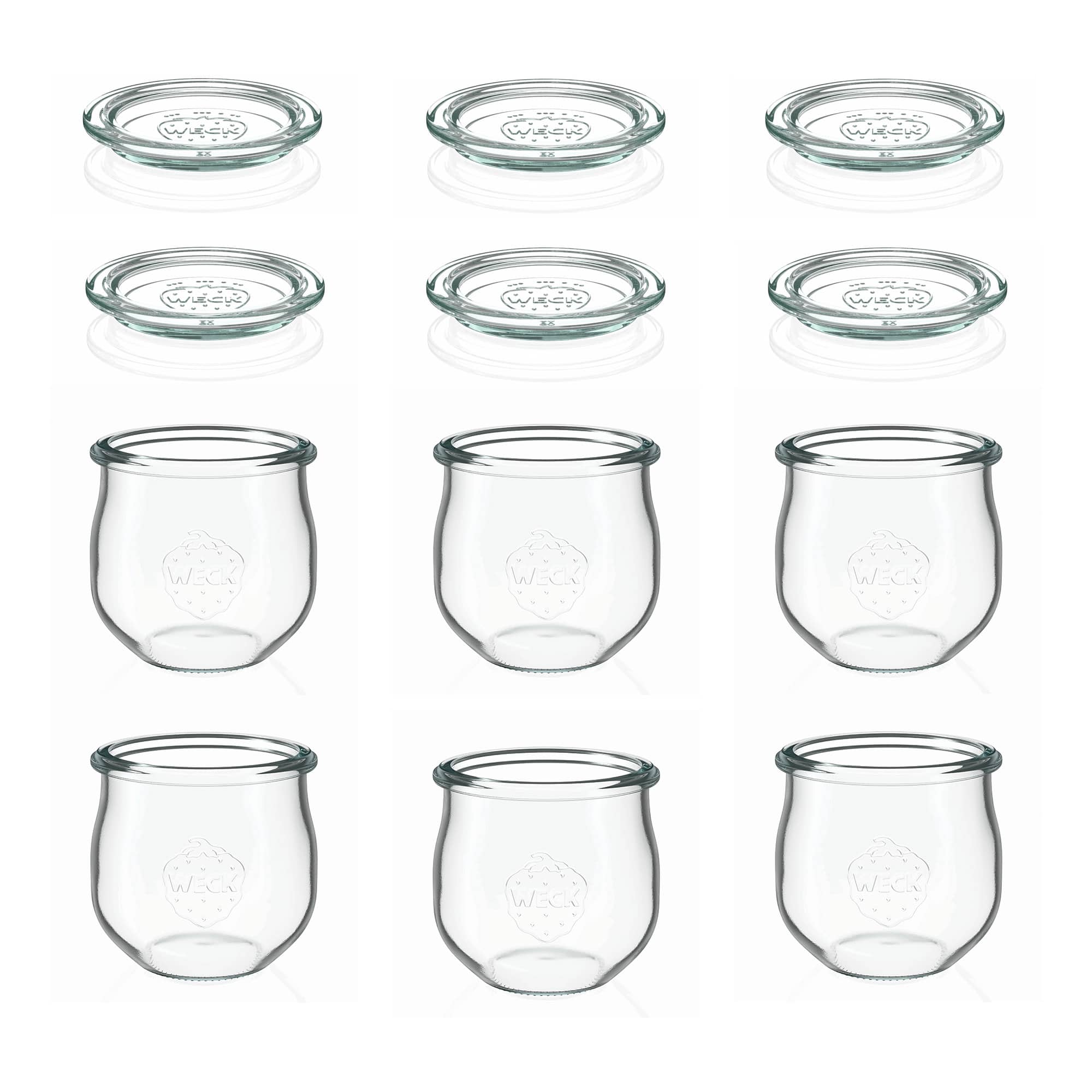6x 370 ml WECK-Tulipanowe słoik z szklanym wieczkiem RR 80