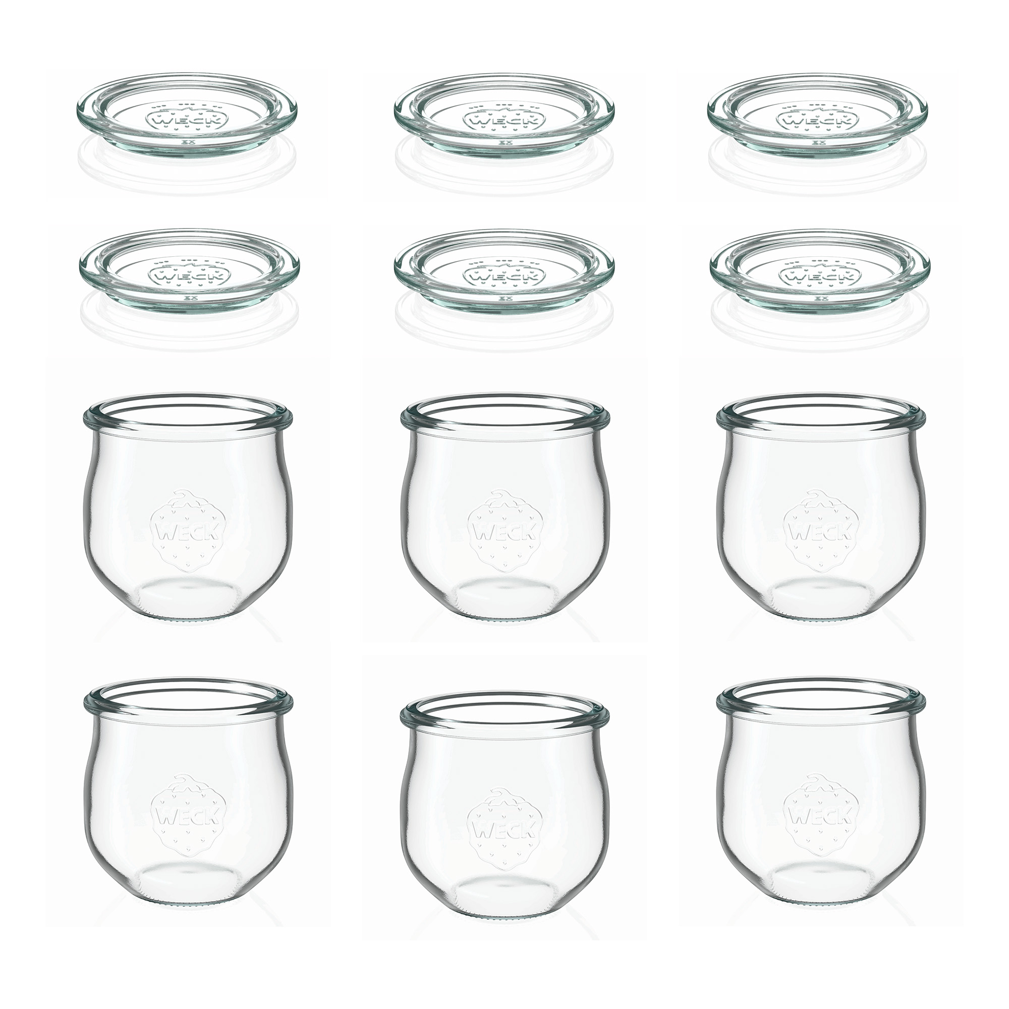 6x 370 ml WECK-Tulipanowe słoik z szklanym wieczkiem RR 80
