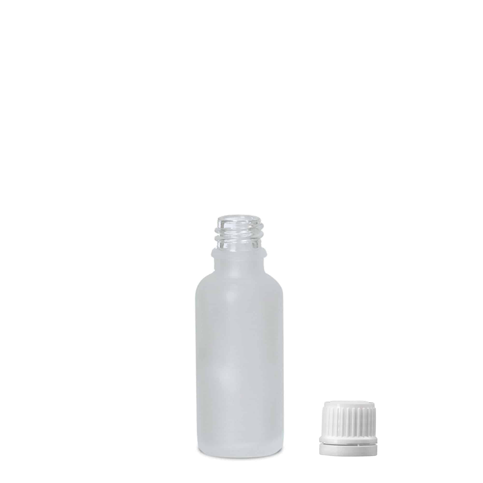 30 ml butelka medyczna, szkło, matowa, szyjka: DIN 18