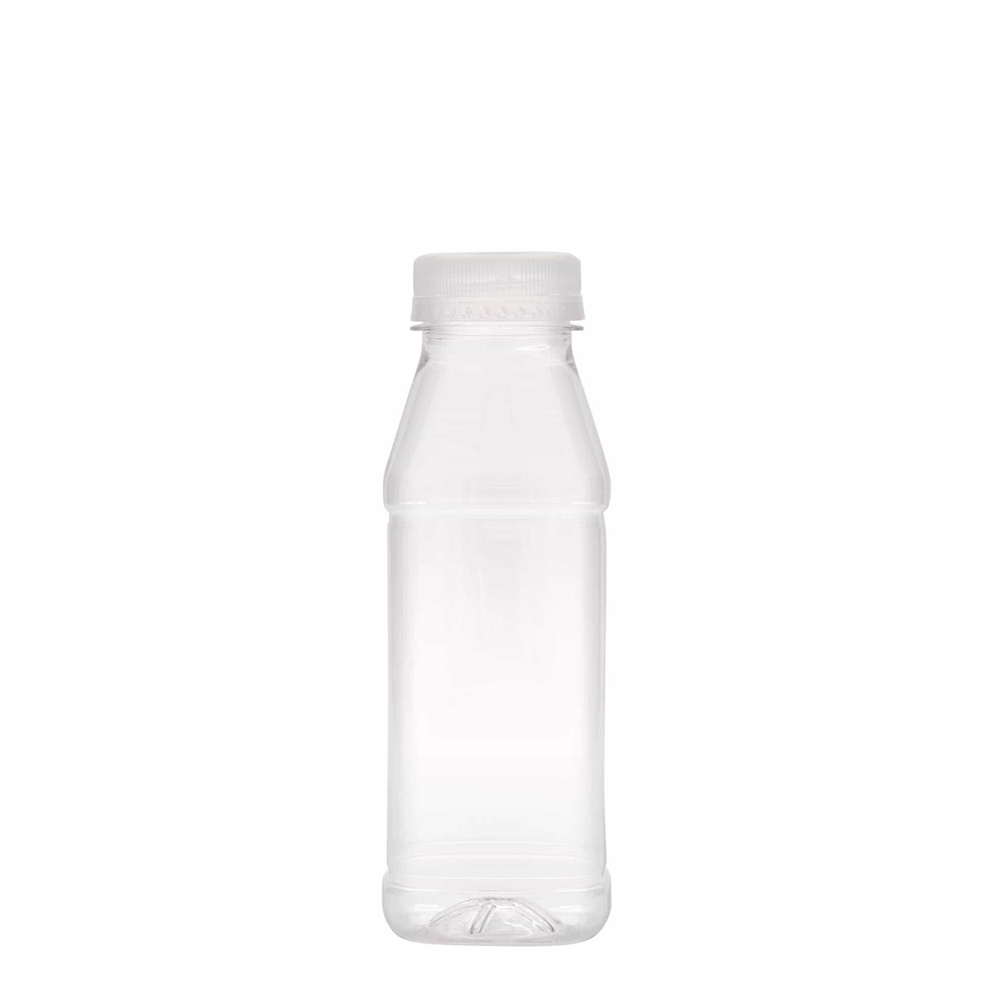 330 ml butelka PET „Milk and Juice Carré”, kwadratowa, plastik, szyjka: 38 mm