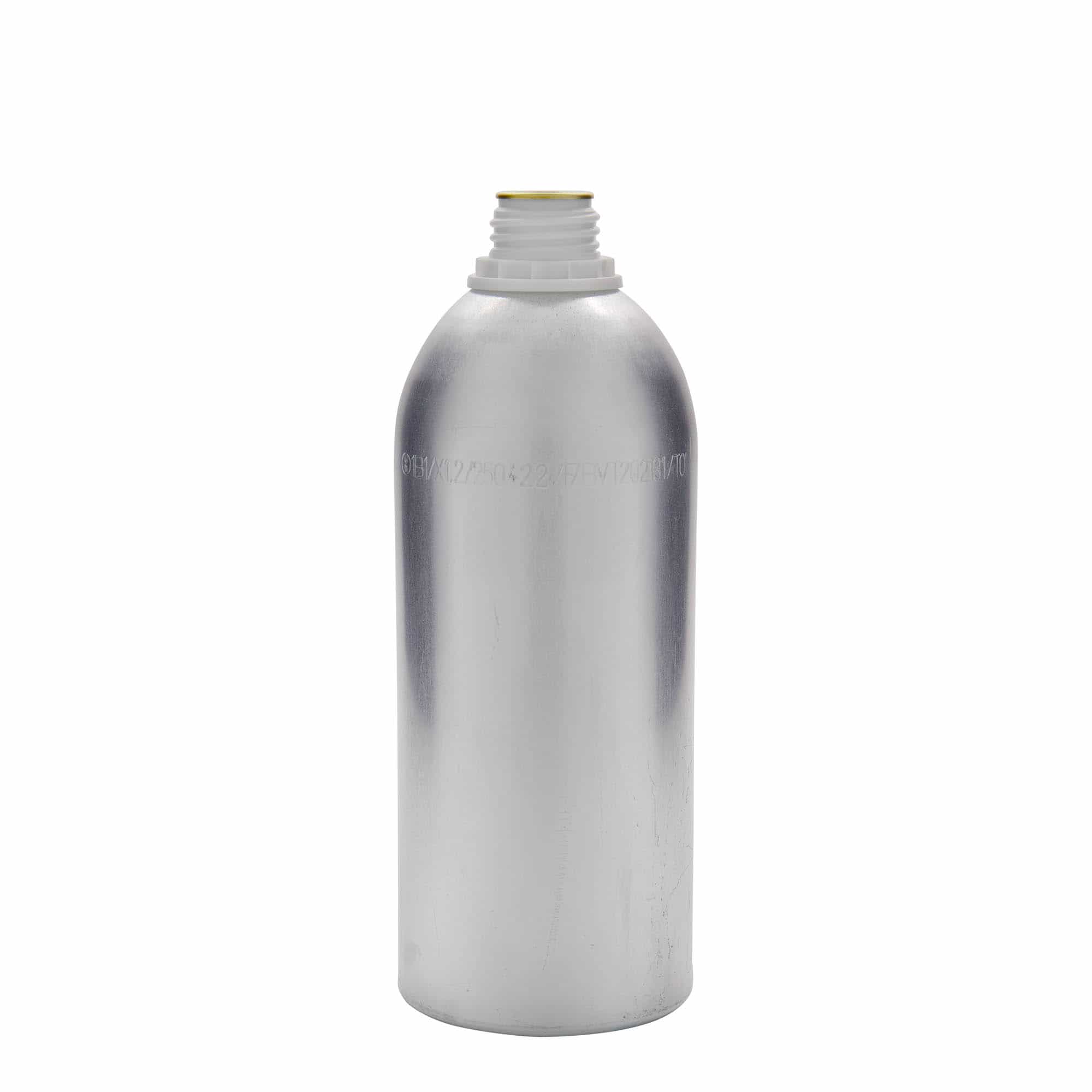 1100 ml butelka aluminiowa, metalowa, kolor srebrny, zamknięcie: DIN 32