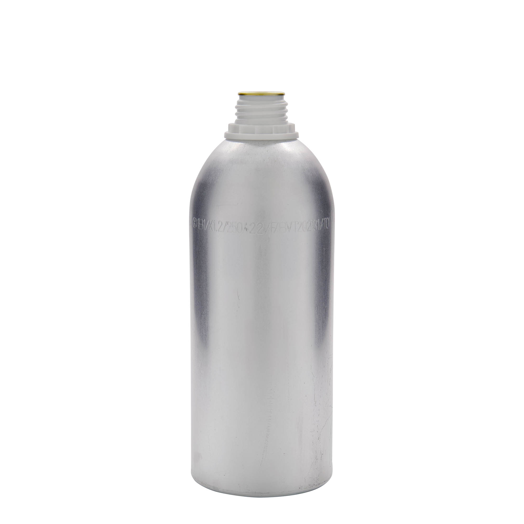 1100 ml butelka aluminiowa, metal, srebrny, gwint: DIN 32