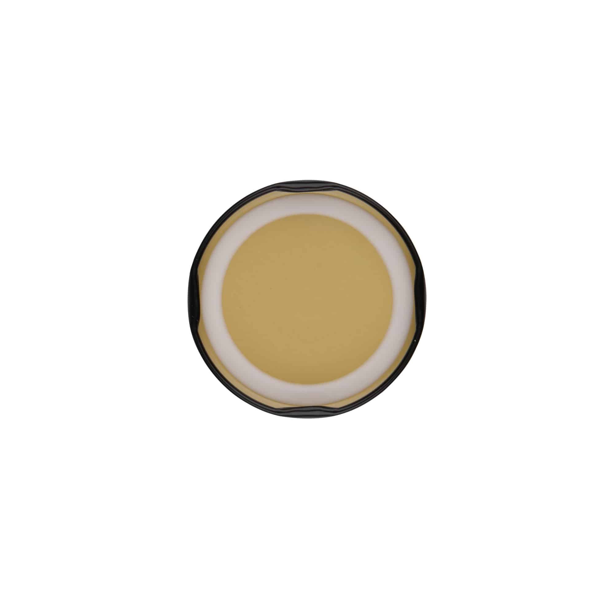 Zakrywka Twist-Off, blacha biała, czarna, do szyjki: TO 58 Zakrywka Twist-Off, blacha biała, czarna, do szyjki: TO 58